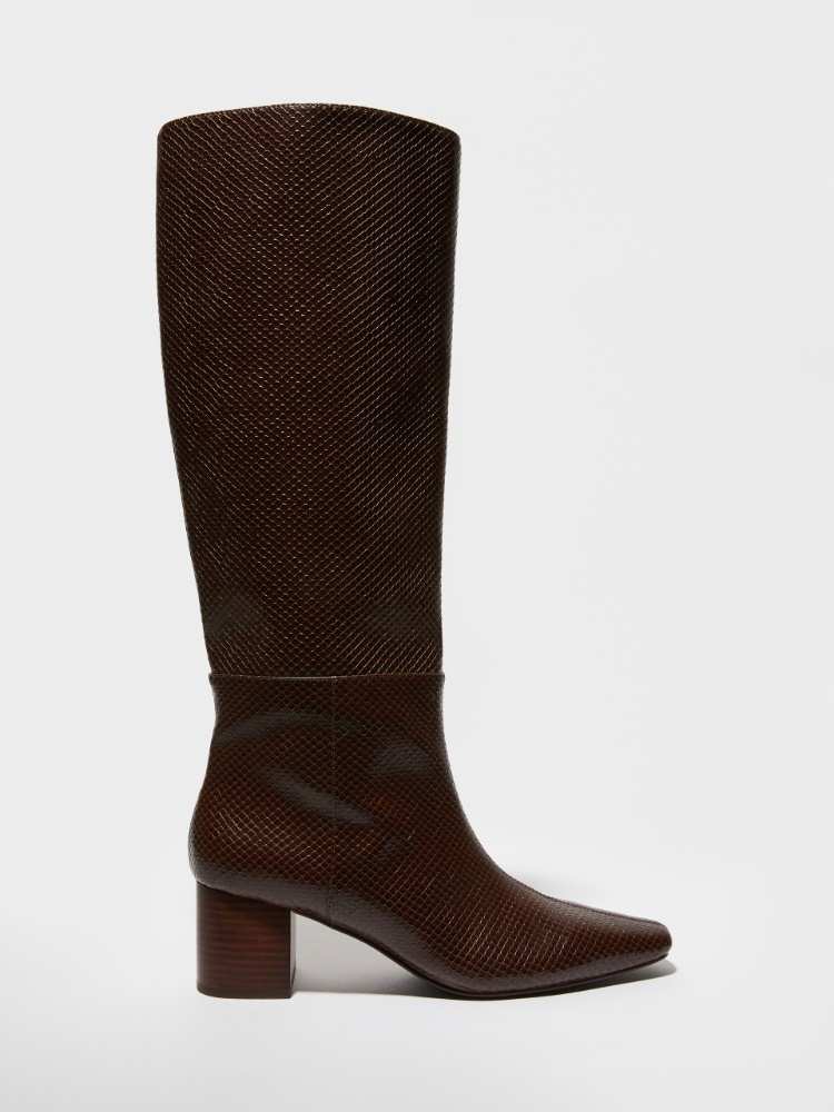 Slim-fit block-heel boots - BROWN - MAX&Co.