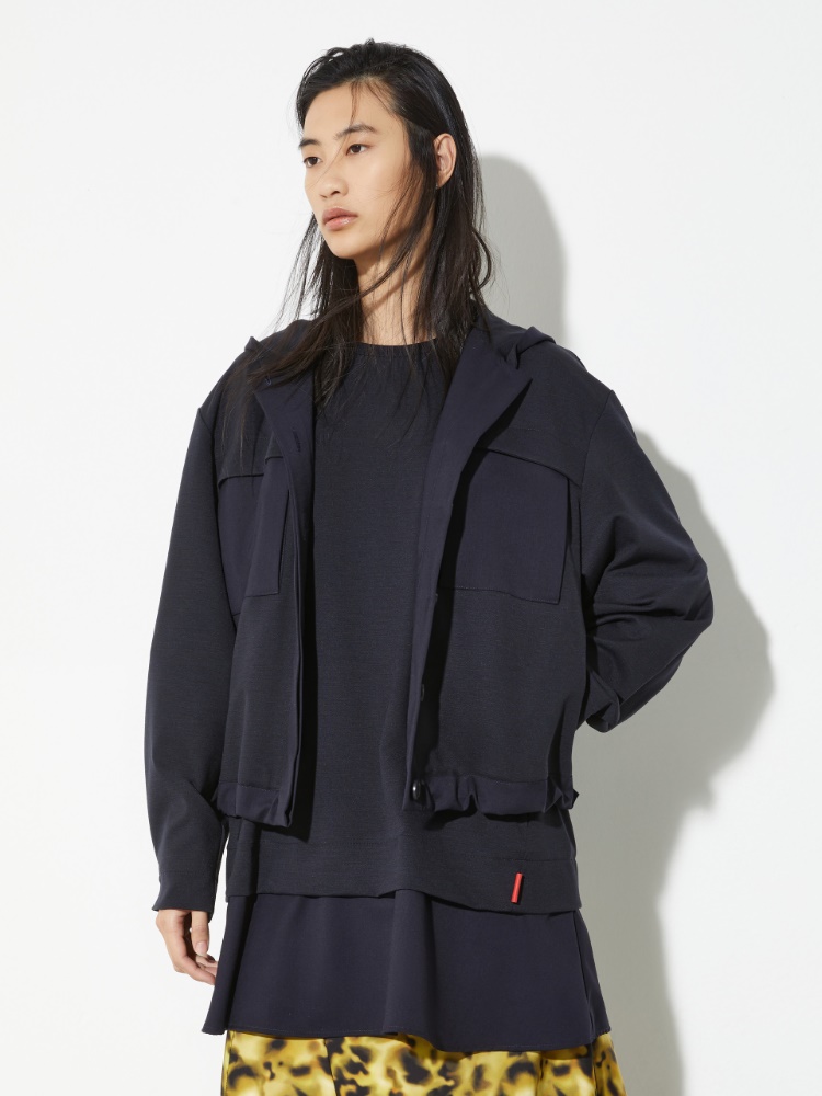 Sartorial Shifts hooded jacket - NAVY - MAX&Co.