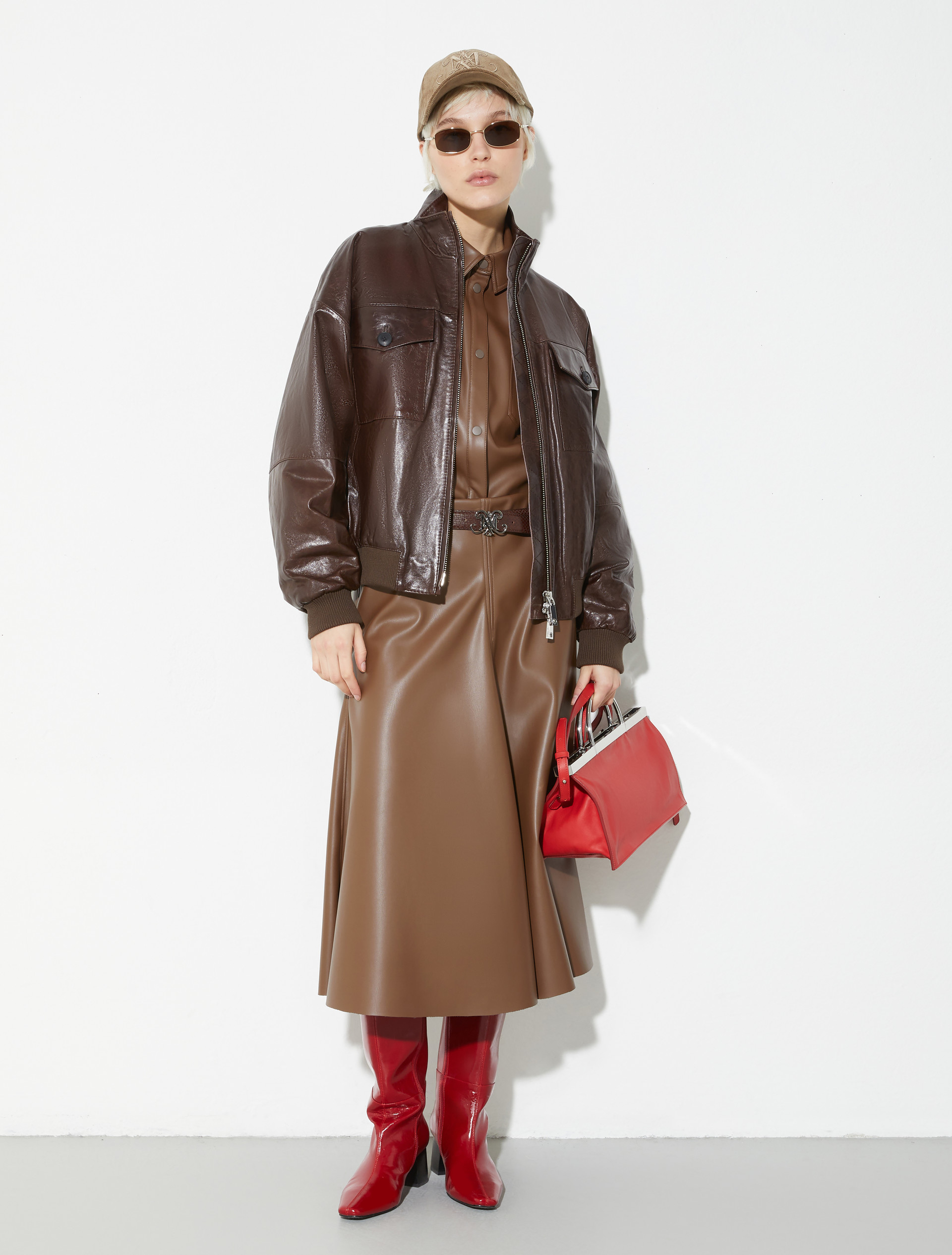 Coated-jersey shacket, brown | MAX&Co. Coated-jersey shacket - BROWN - MAX&Co. - 4
