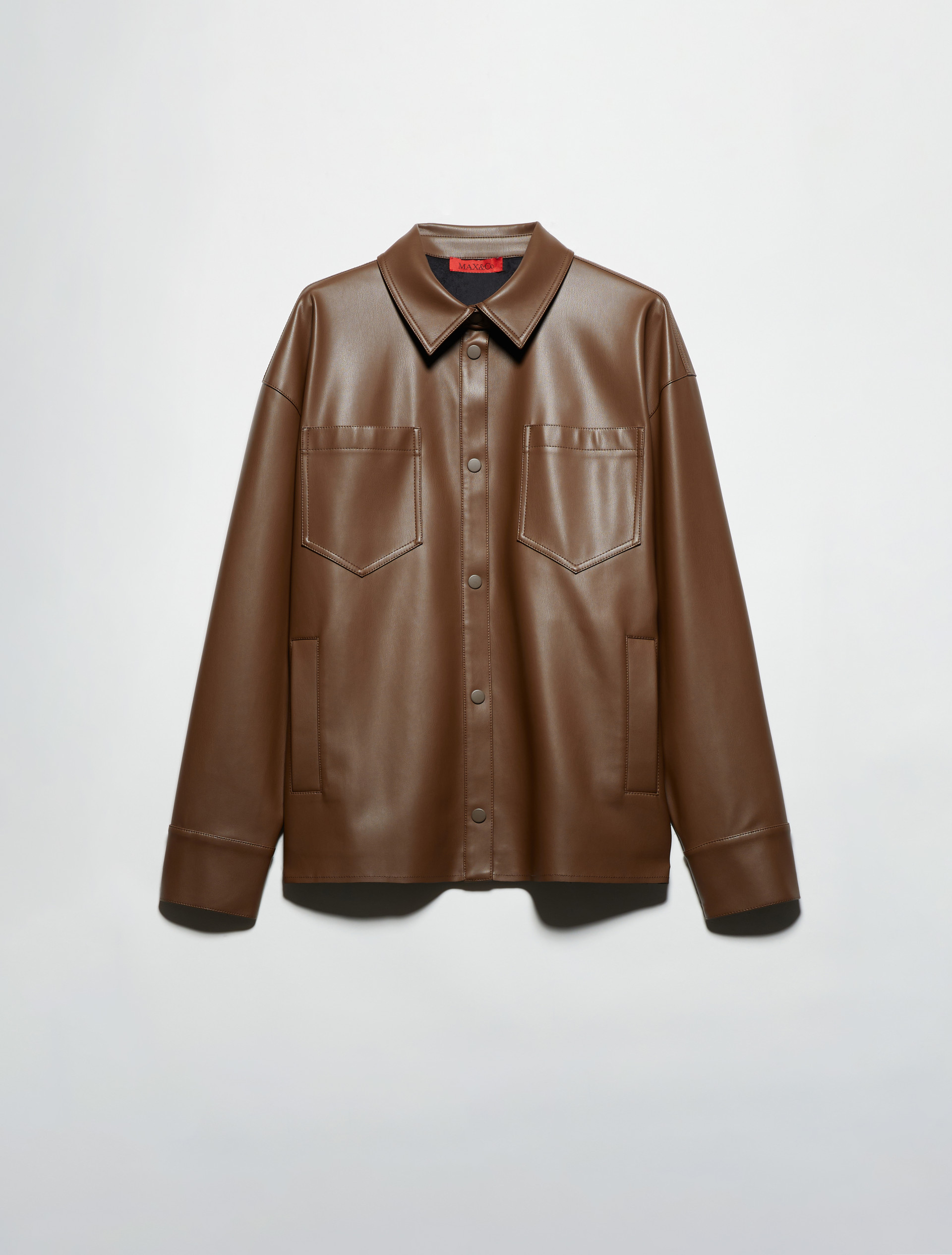 Coated-jersey shacket, brown | MAX&Co. Coated-jersey shacket - BROWN - MAX&Co. - 5