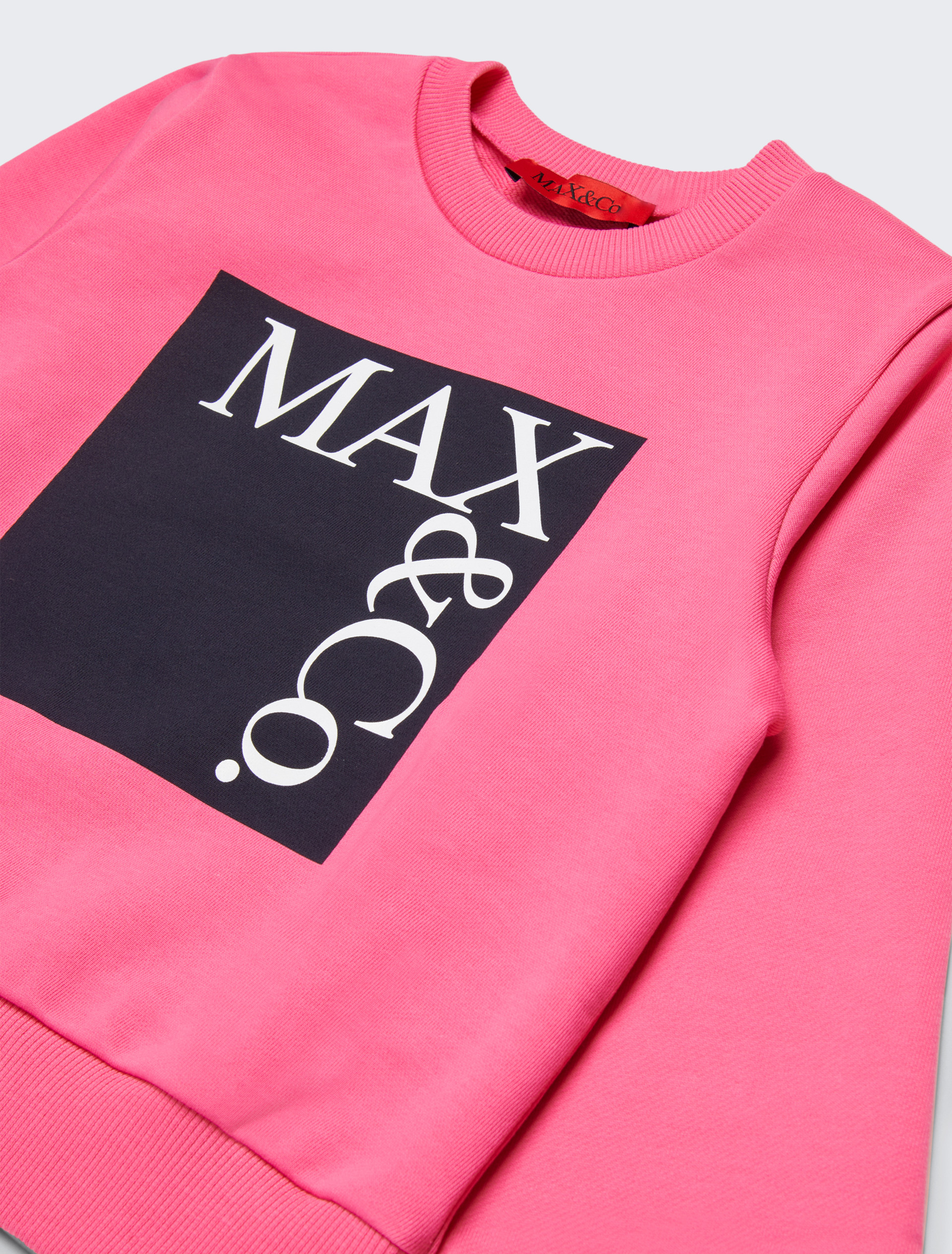 Branded crew-neck sweatshirt KID, pink | MAX&Co. Branded crew-neck sweatshirt KID - PINK - MAX&Co.
