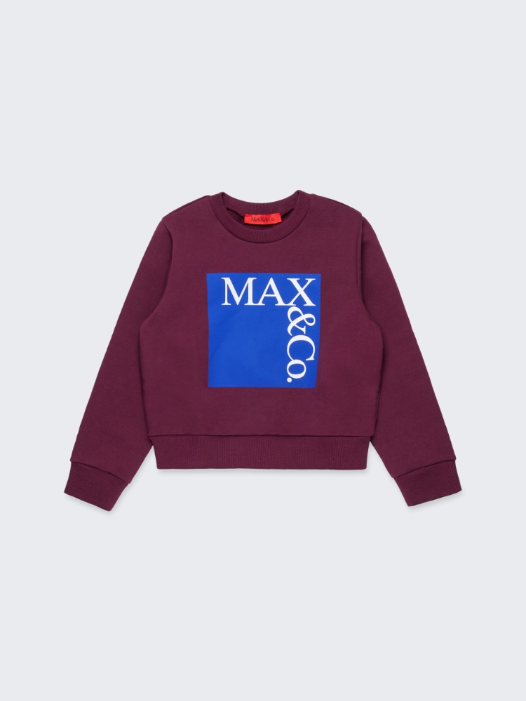 Branded crew-neck sweatshirt KID - WINE RED - MAX&Co.