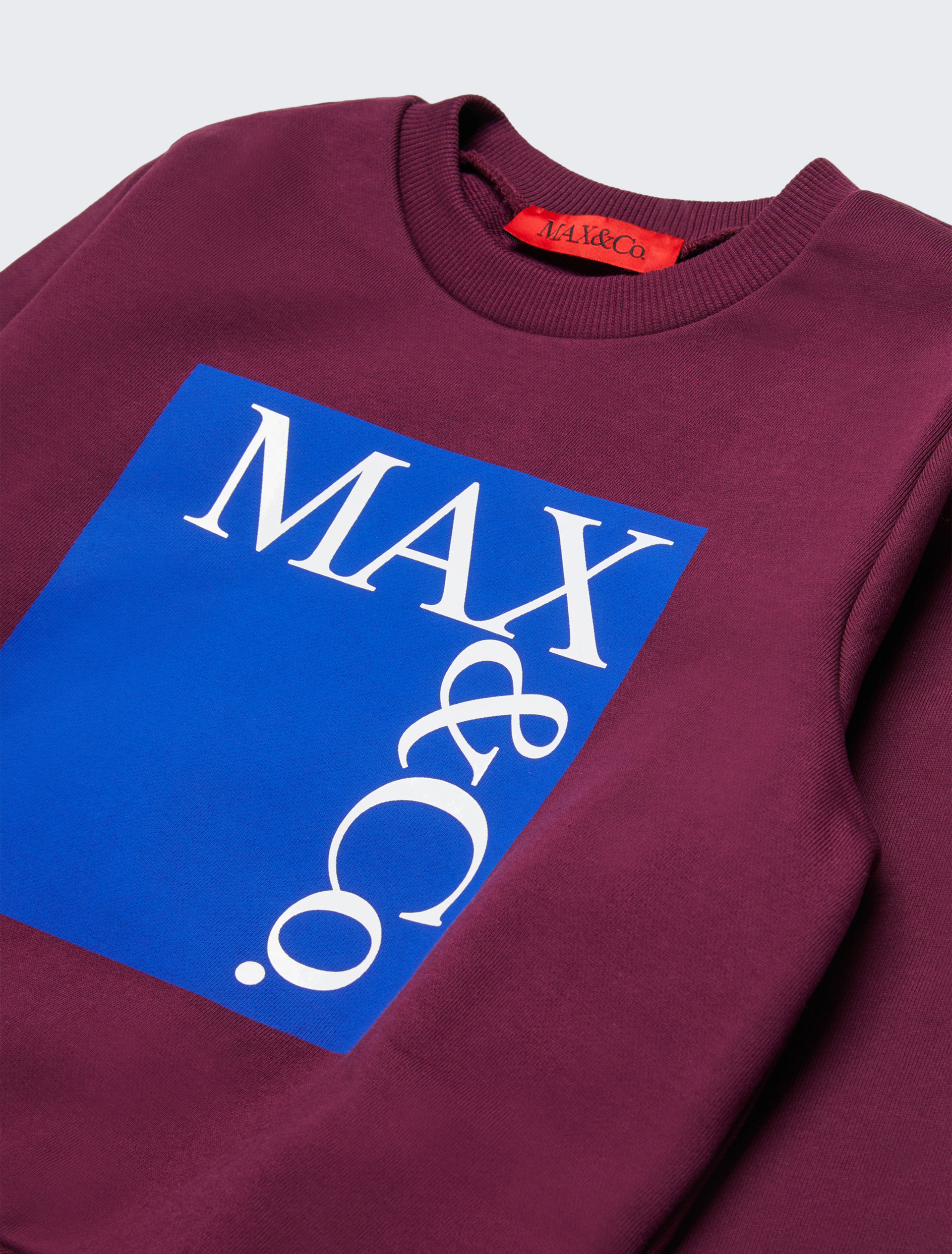 Branded crew-neck sweatshirt KID, wine red | MAX&Co. Branded crew-neck sweatshirt KID - WINE RED - MAX&Co.