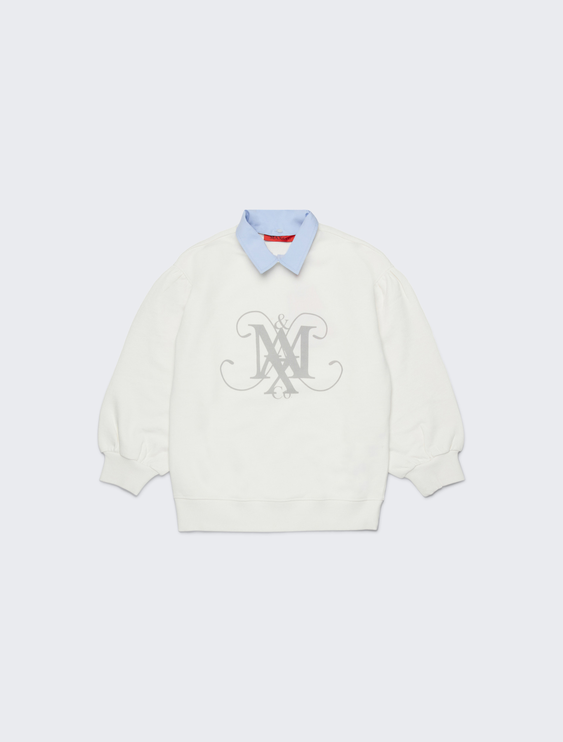 Sweatshirt mit Rundhalsausschnitt, Kragen und Emblem KID - WEISS - MAX&Co. - 3