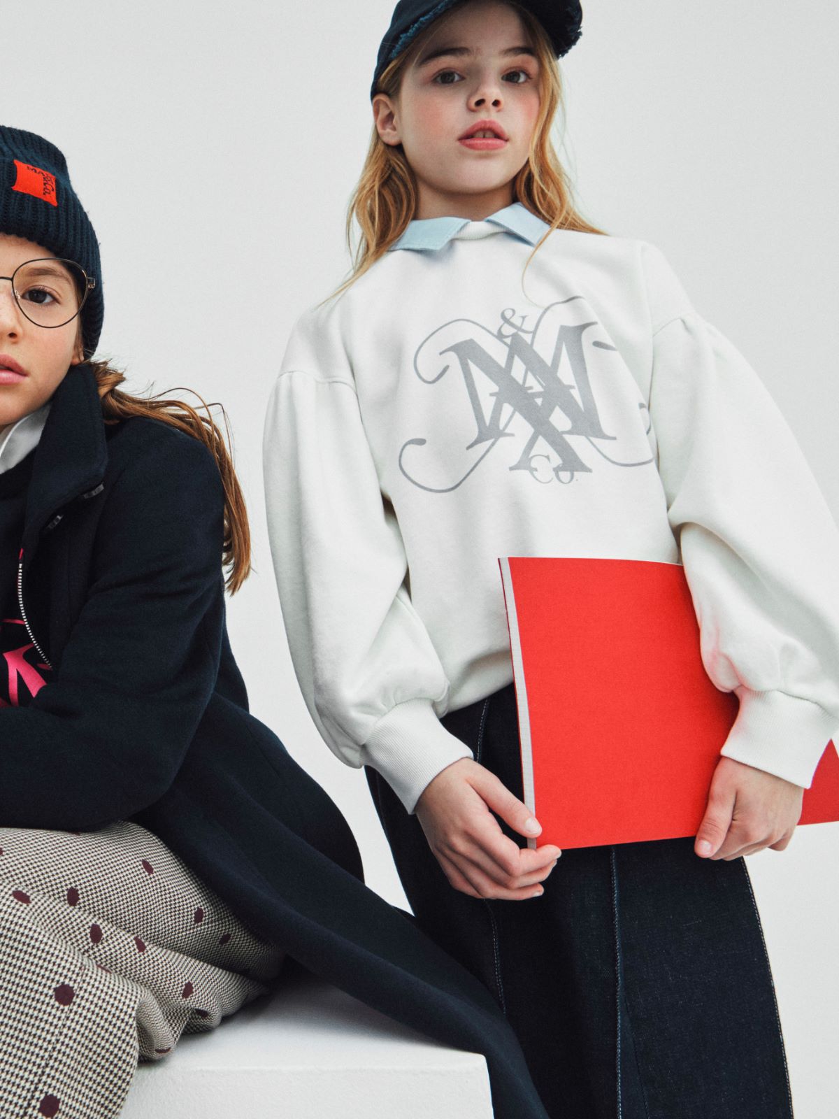 Sweatshirt mit Rundhalsausschnitt, Kragen und Emblem KID - WEISS - MAX&Co. - 4