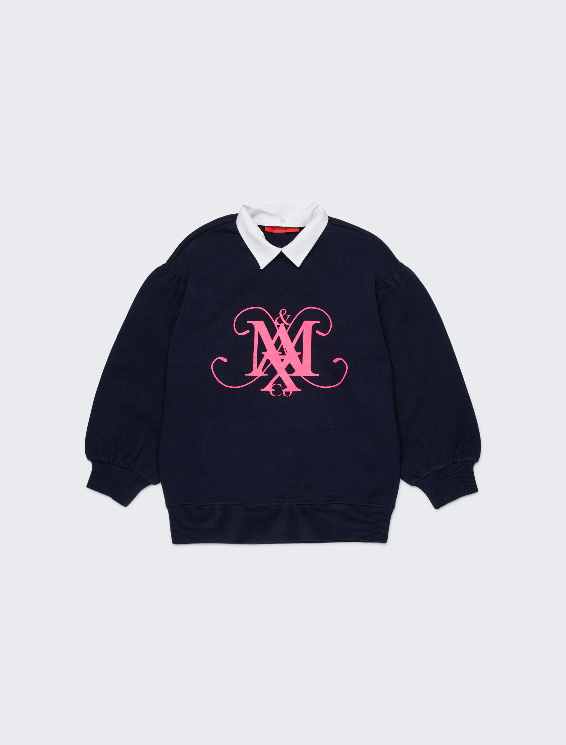 Sweatshirt mit Rundhalsausschnitt, Kragen und Emblem KID - AZURBLAU - MAX&Co. - 3