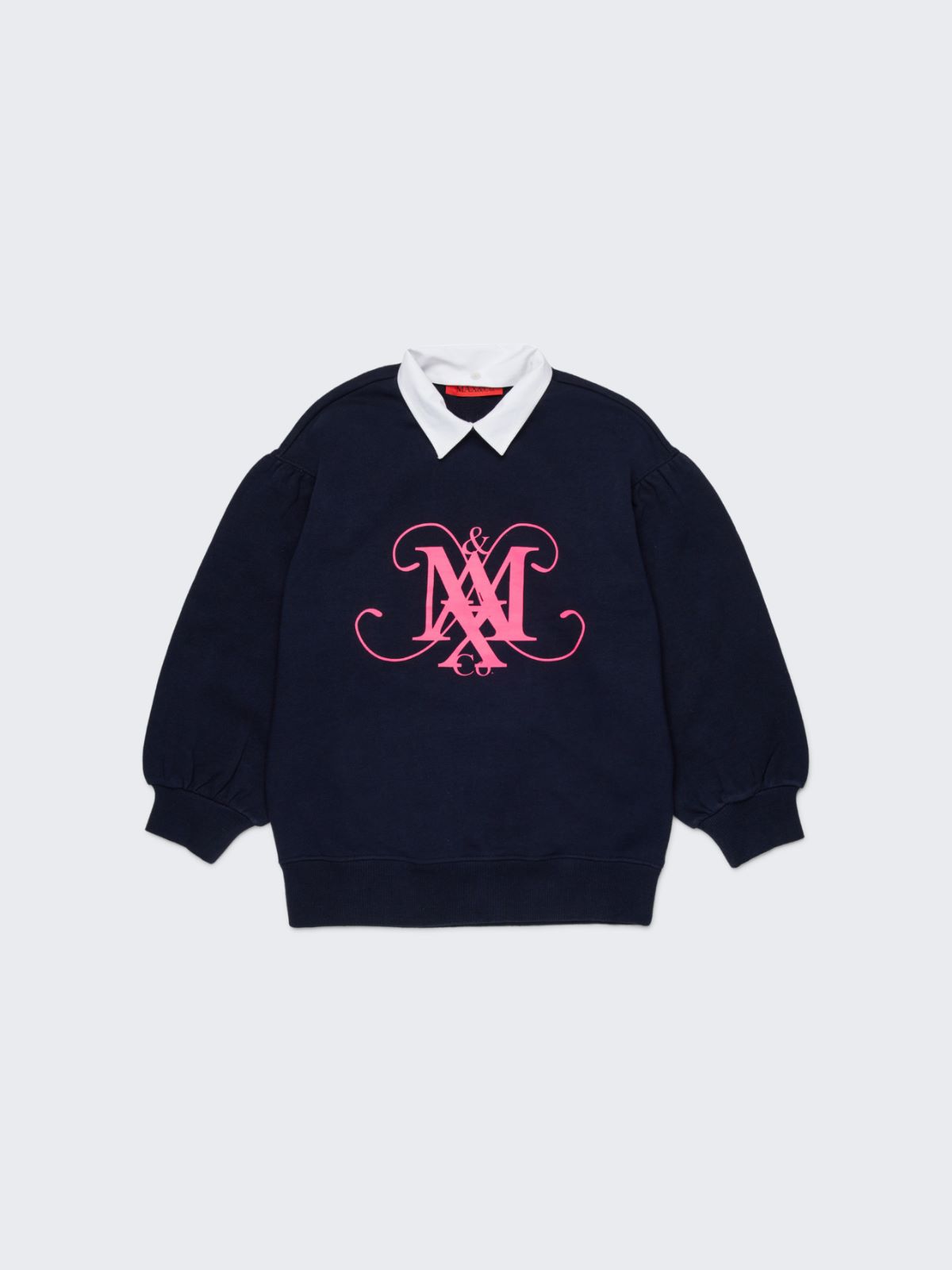Sweatshirt mit Rundhalsausschnitt, Kragen und Emblem KID - AZURBLAU - MAX&Co. - 3