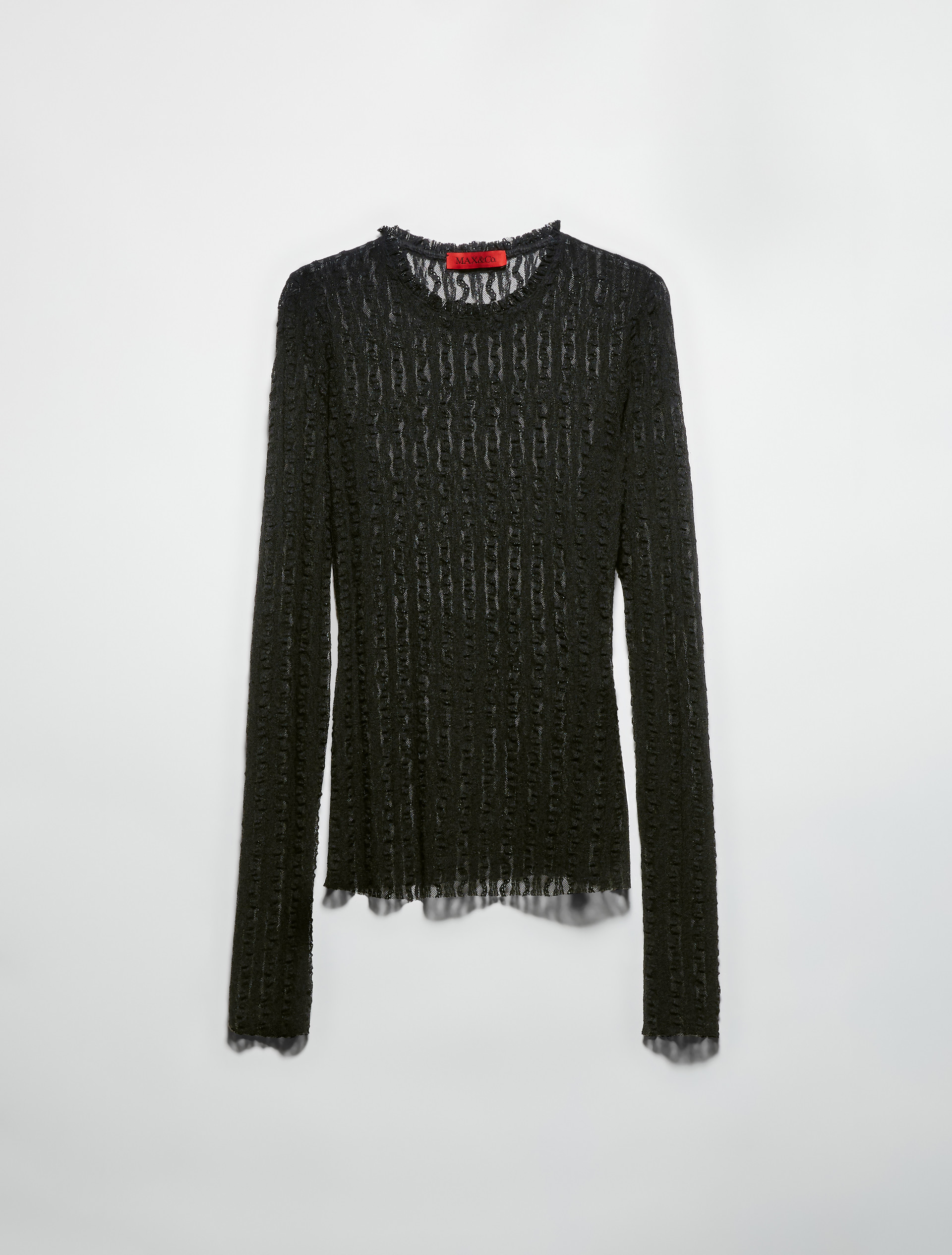 Lace jersey T-shirt, black | MAX&Co. Lace jersey T-shirt - BLACK - MAX&Co. - 5
