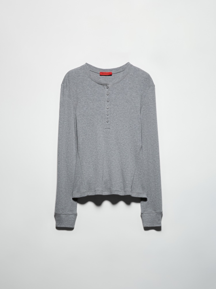 Henleyshirt aus geripptem Jersey - MAX&Co. - 5