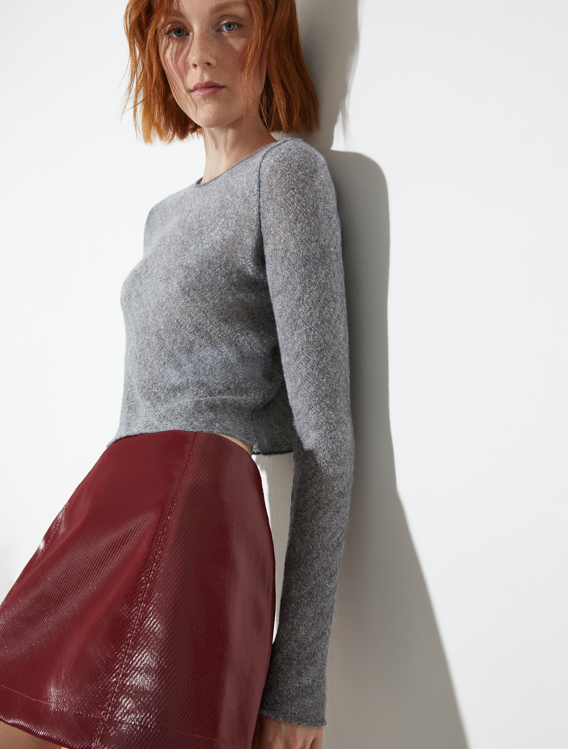 Slim-fit gauze T-shirt, medium grey | MAX&Co. Slim-fit gauze T-shirt - MEDIUM GREY - MAX&Co.
