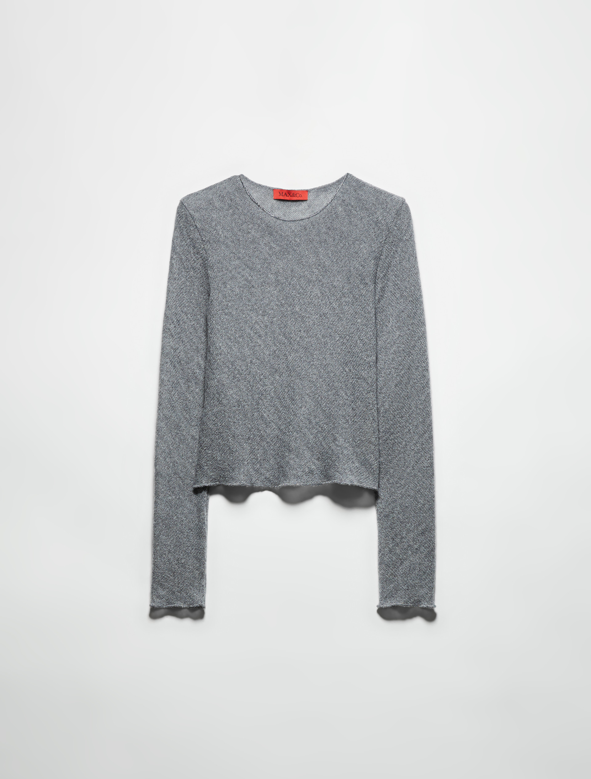 Slim-fit gauze T-shirt, medium grey | MAX&Co. Slim-fit gauze T-shirt - MEDIUM GREY - MAX&Co. - 5