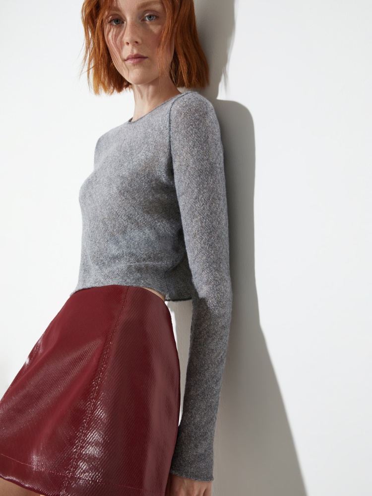 Slim-fit gauze T-shirt - MEDIUM GREY - MAX&Co.