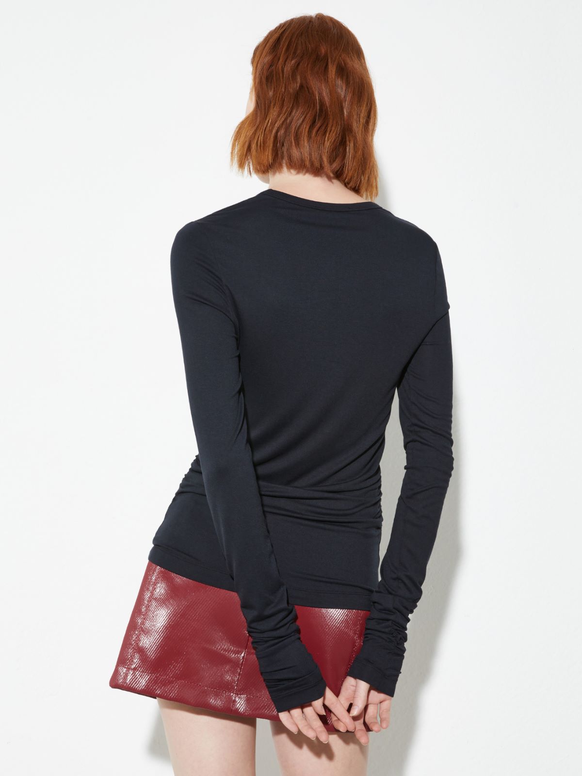 Flowing draped T-shirt - BLACK - MAX&Co. - 2