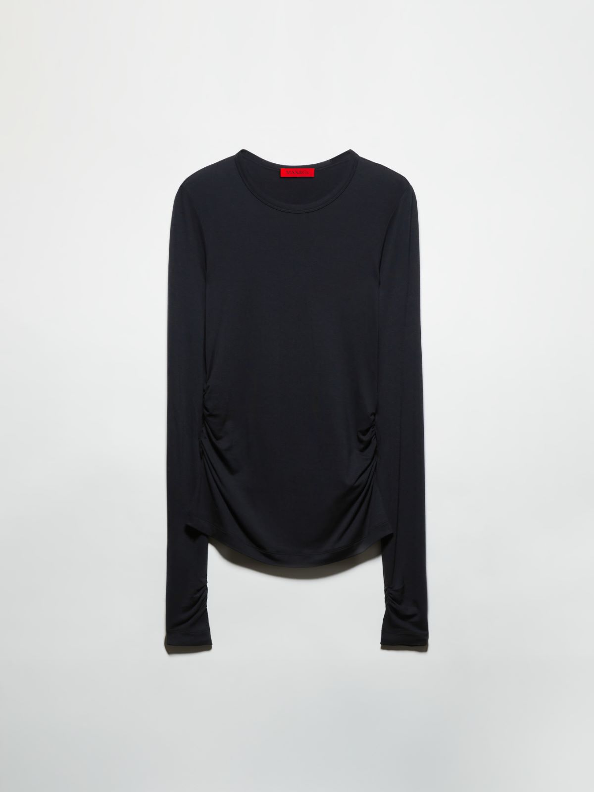 Flowing draped T-shirt - BLACK - MAX&Co. - 5