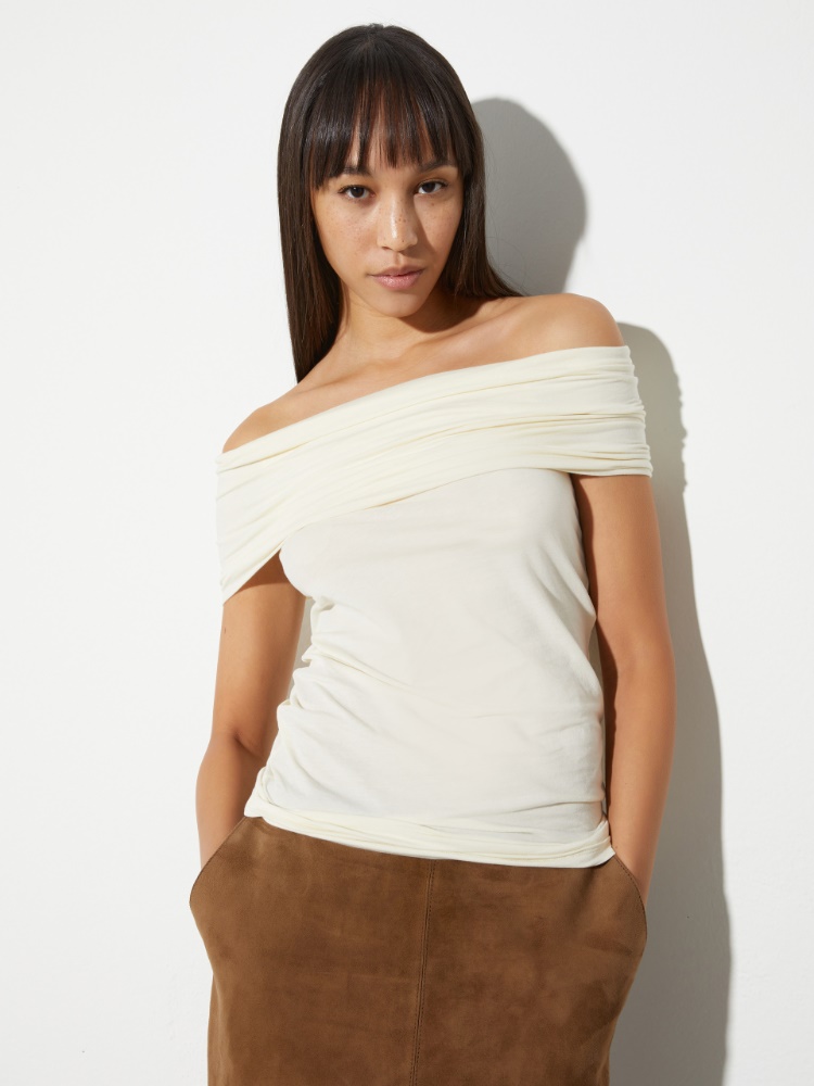 Off-the-shoulder jersey top - MAX&Co.
