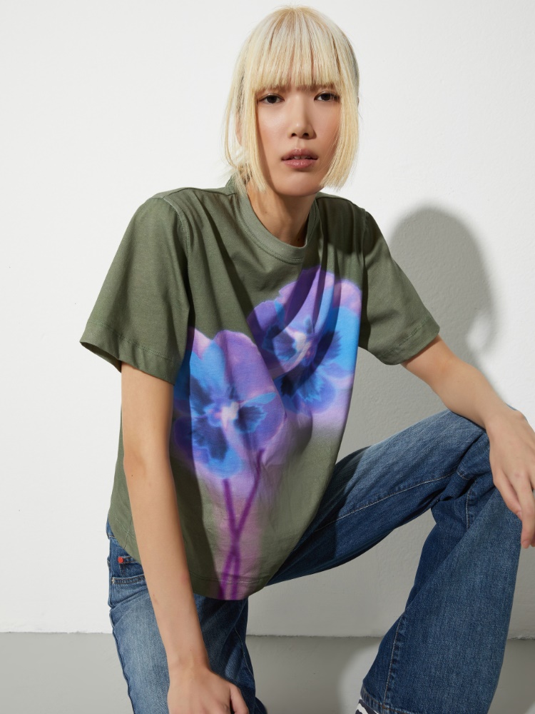 Printed cotton-jersey T-shirt - MAX&Co.