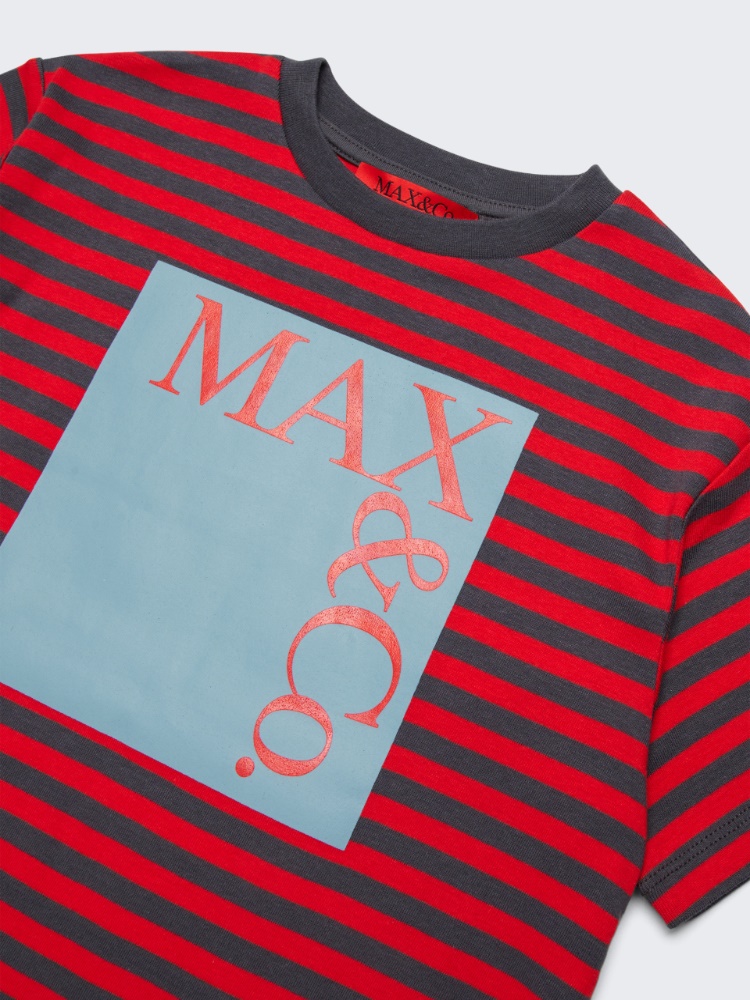 Striped micro ribs T-shirt KID - MEDIUM GREY - MAX&Co.