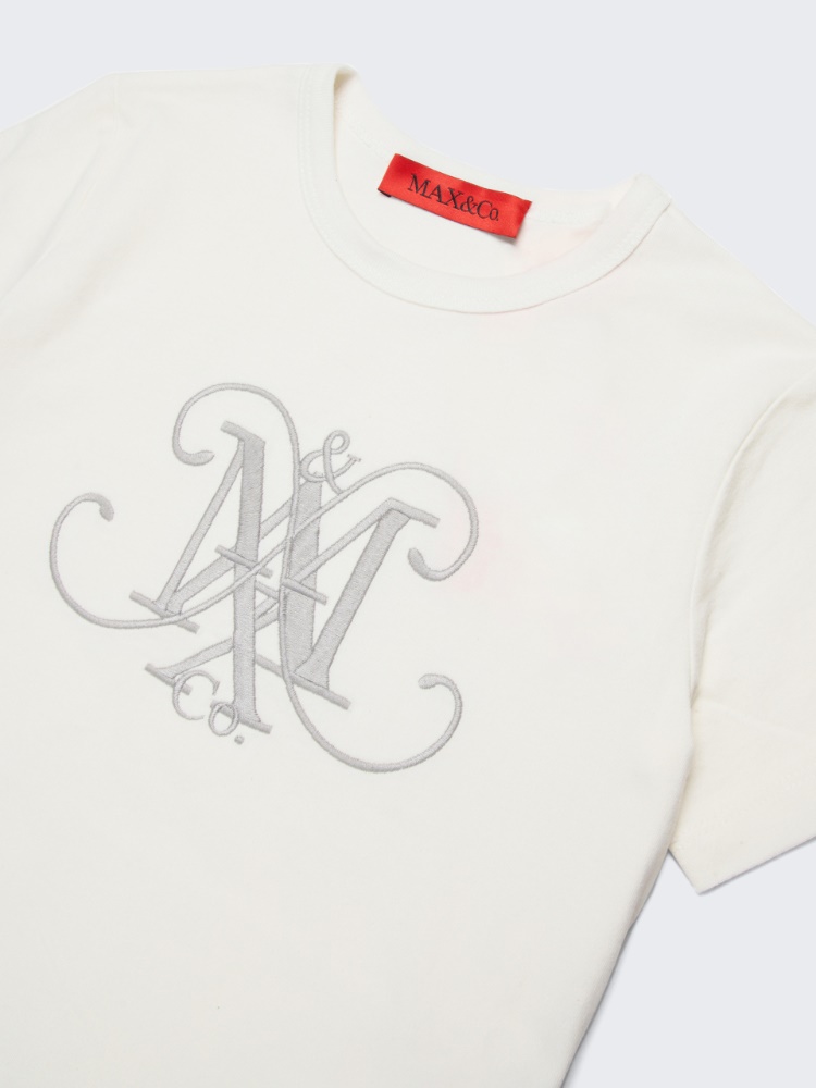Jersey-T-Shirt mit Maxi-Emblem KID - WEISS - MAX&Co.