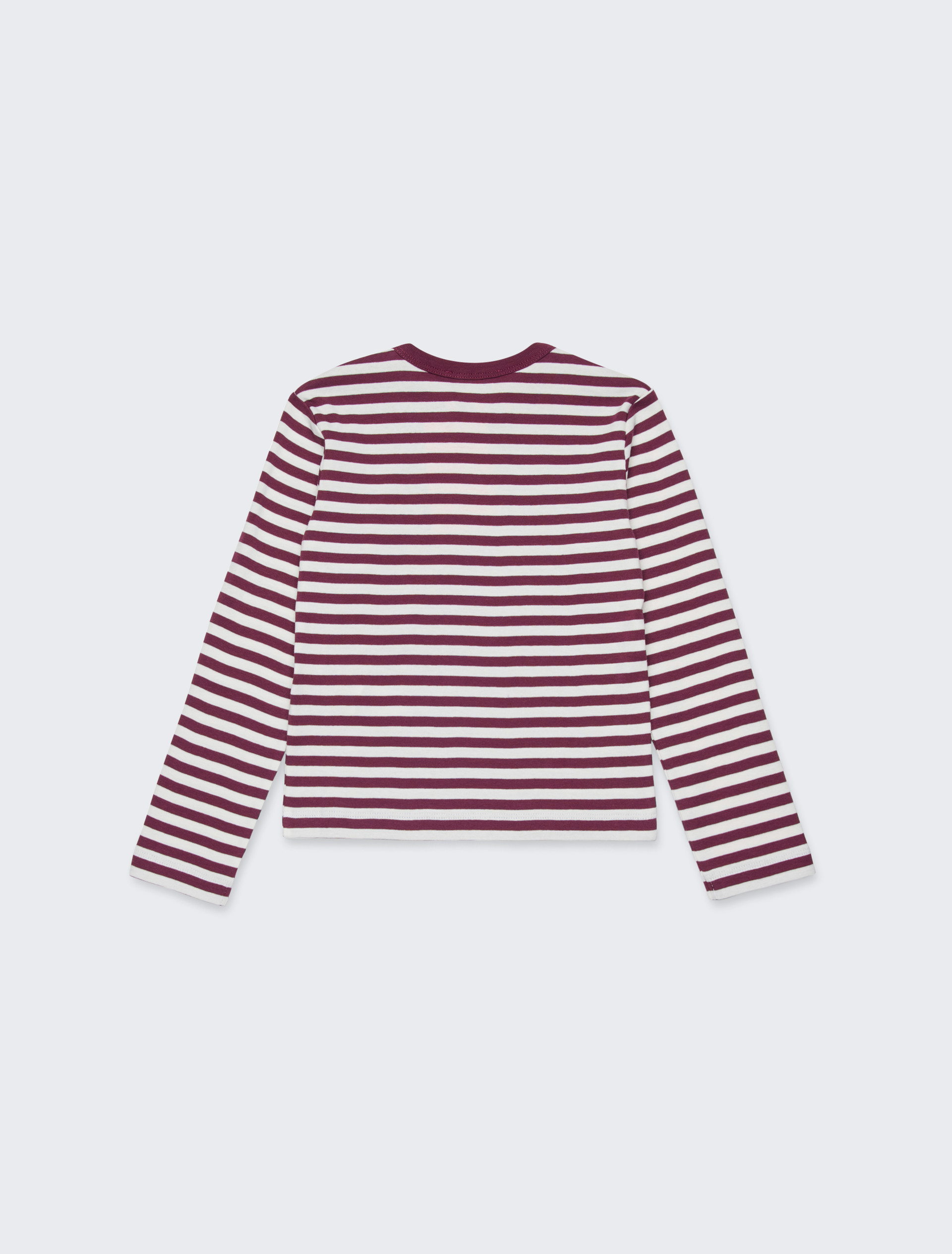 Long sleeve T-shirt in striped micro ribs KID, dark violet | MAX&Co. Long sleeve T-shirt in striped micro ribs KID - DARK VIOLET - MAX&Co. - 2