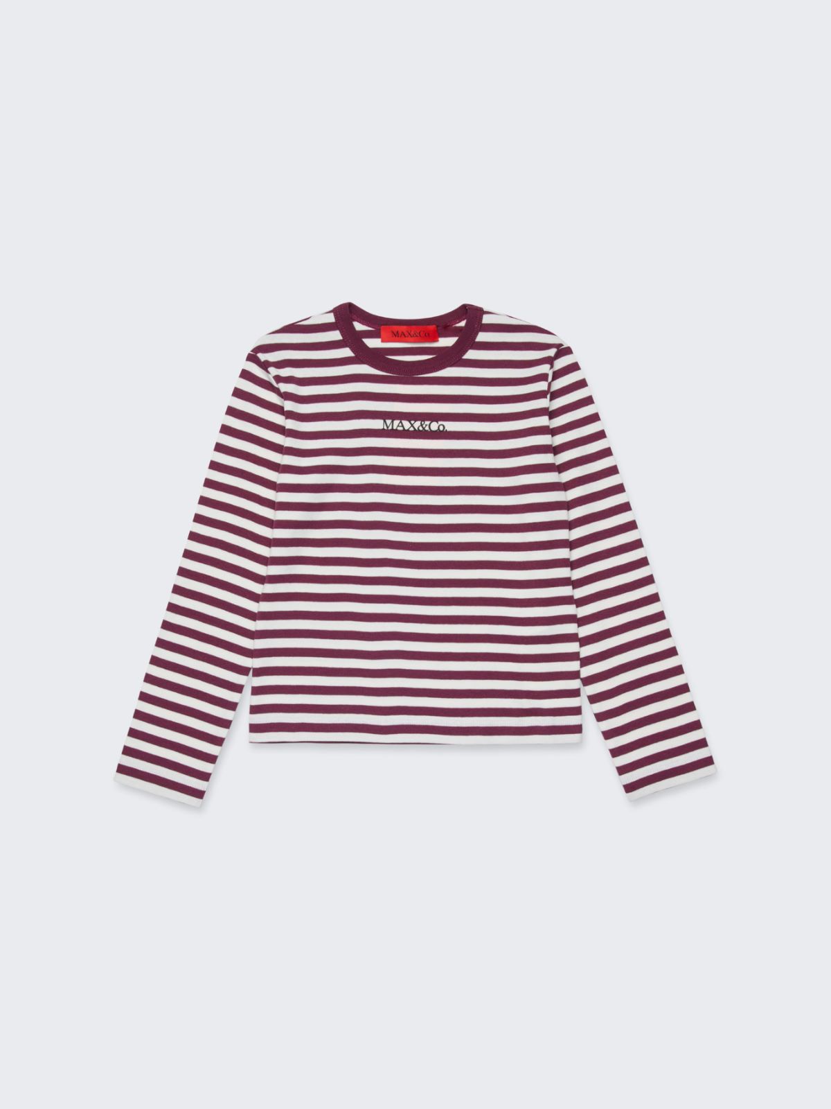 Long sleeve T-shirt in striped micro ribs KID - DARK VIOLET - MAX&Co. - 3
