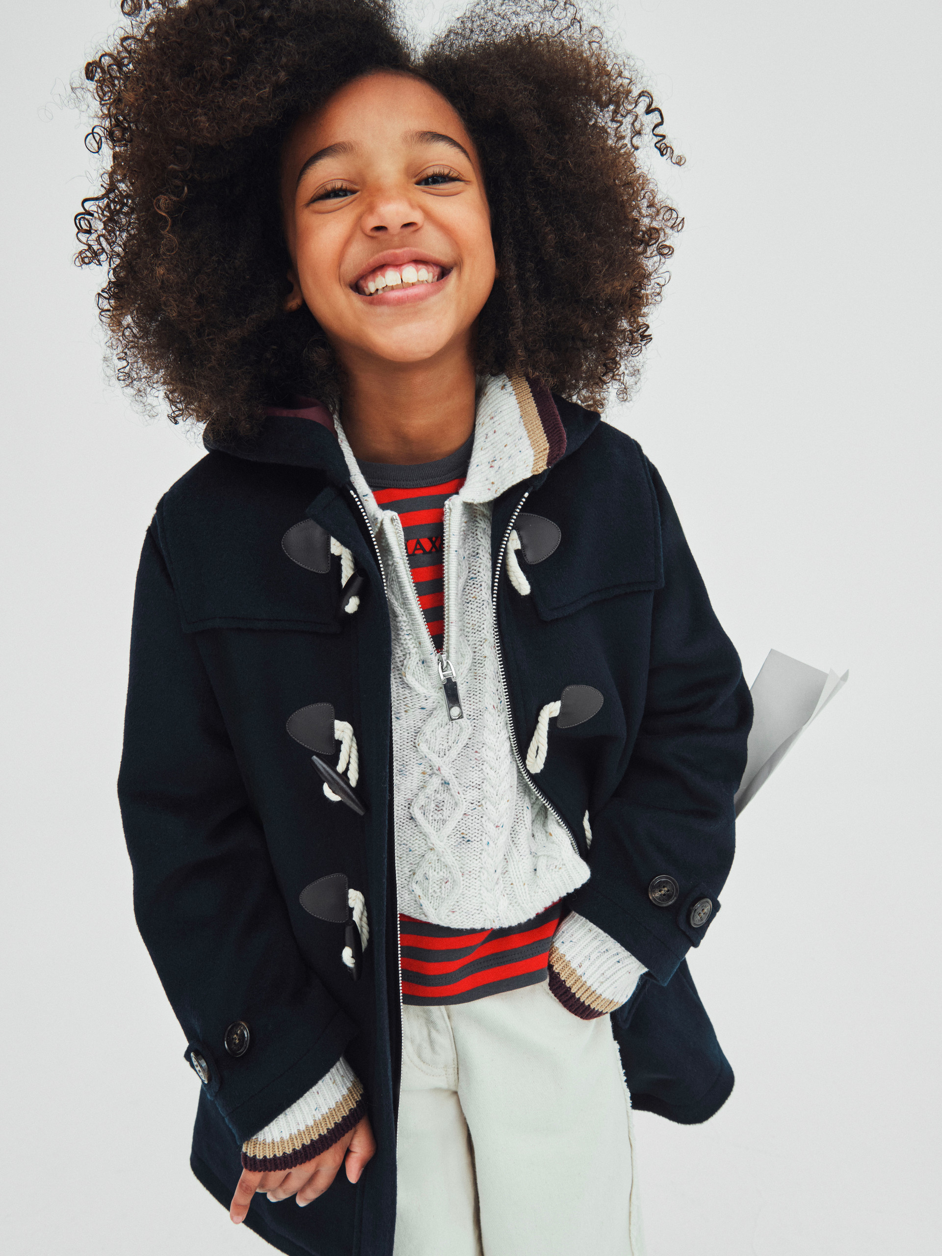 Long sleeve T-shirt in striped micro ribs KID, medium grey | MAX&Co. Long sleeve T-shirt in striped micro ribs KID - MEDIUM GREY - MAX&Co. - 4