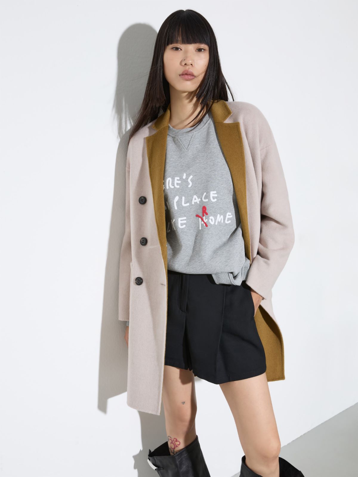Coat reversibile in lana double - BEIGE - MAX&Co.
