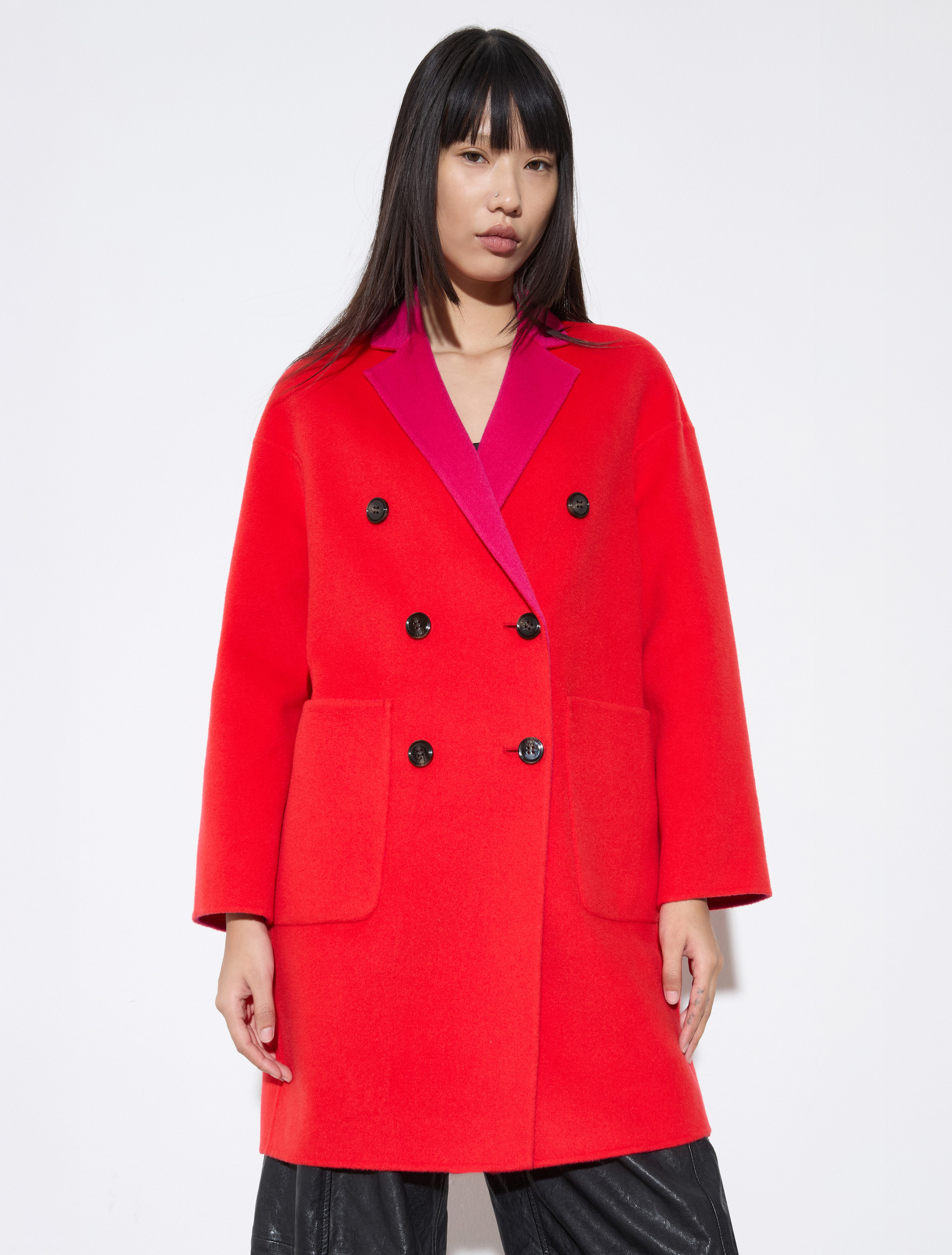 Coat reversibile in lana double - ROSSO - MAX&Co.