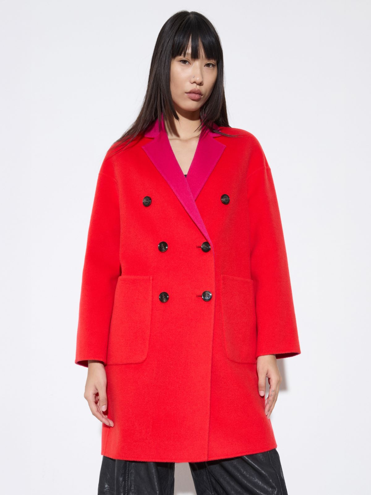 Coat reversibile in lana double - ROSSO - MAX&Co.