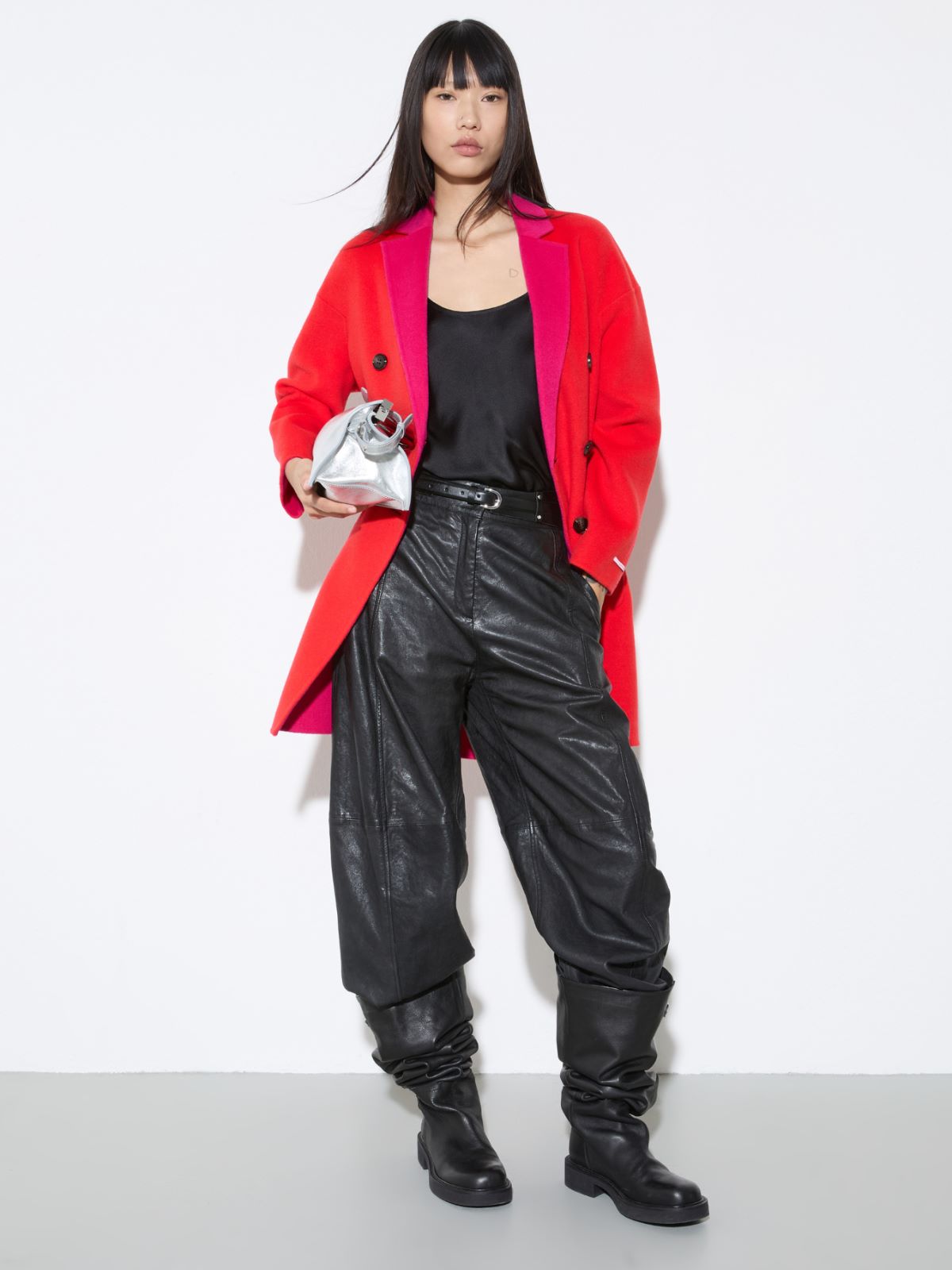 Coat reversibile in lana double - ROSSO - MAX&Co. - 4
