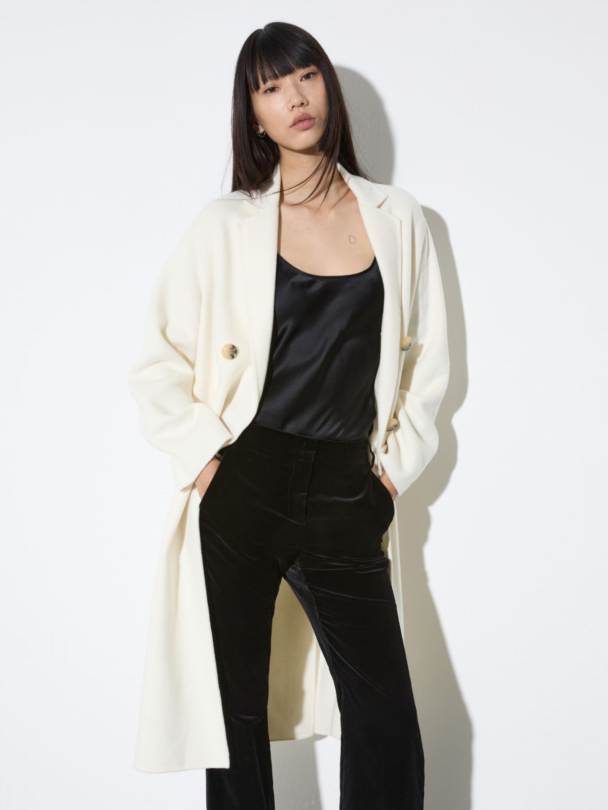 Cappotto in lana double - BIANCO LANA - MAX&Co.