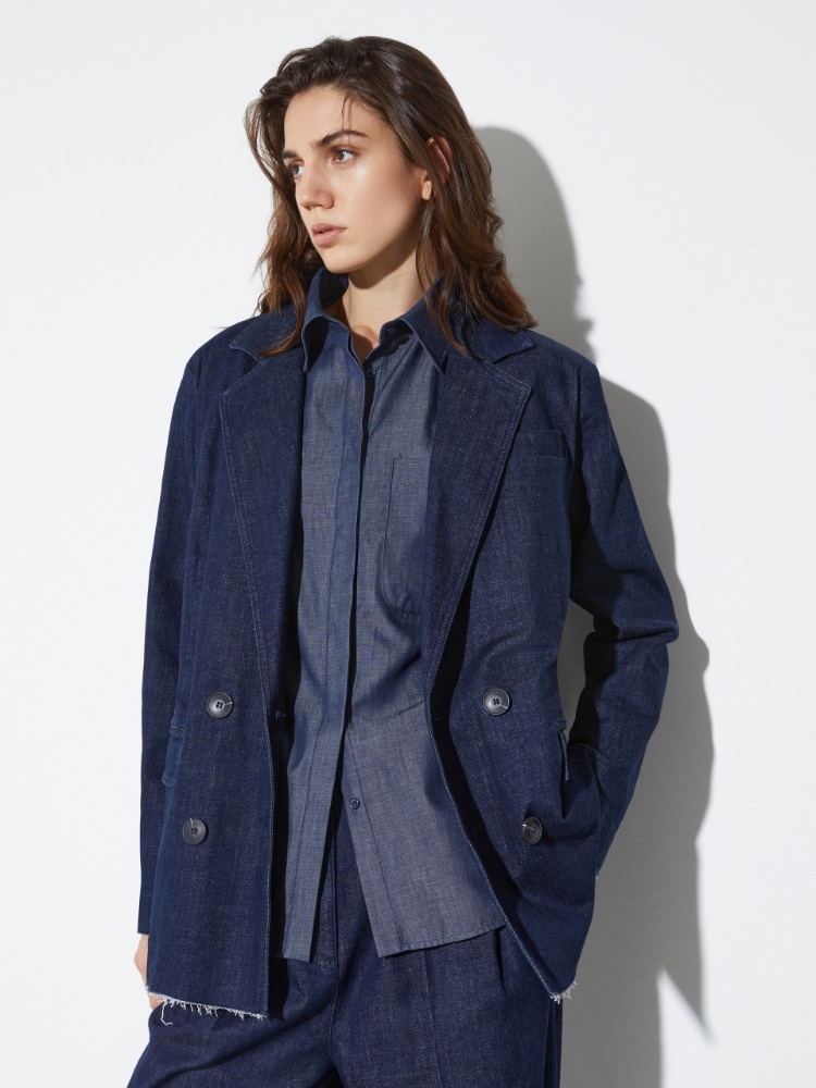 Double-breasted denim blazer - BLUE JEANS - MAX&Co.