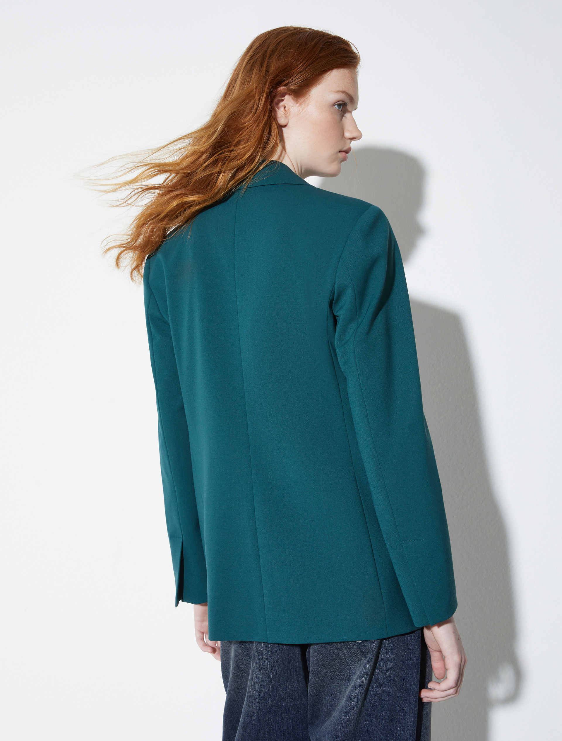 Double-breasted gabardine blazer, dark green | MAX&Co. Double-breasted gabardine blazer - DARK GREEN - MAX&Co. - 2