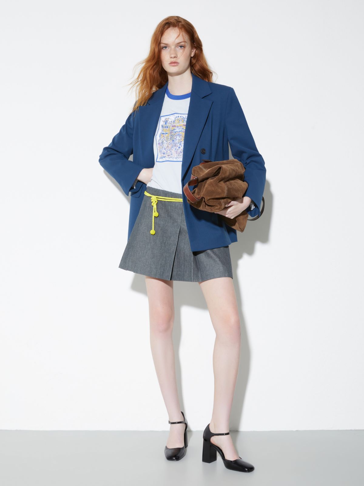 Double-breasted gabardine blazer - NAVY - MAX&Co. - 4