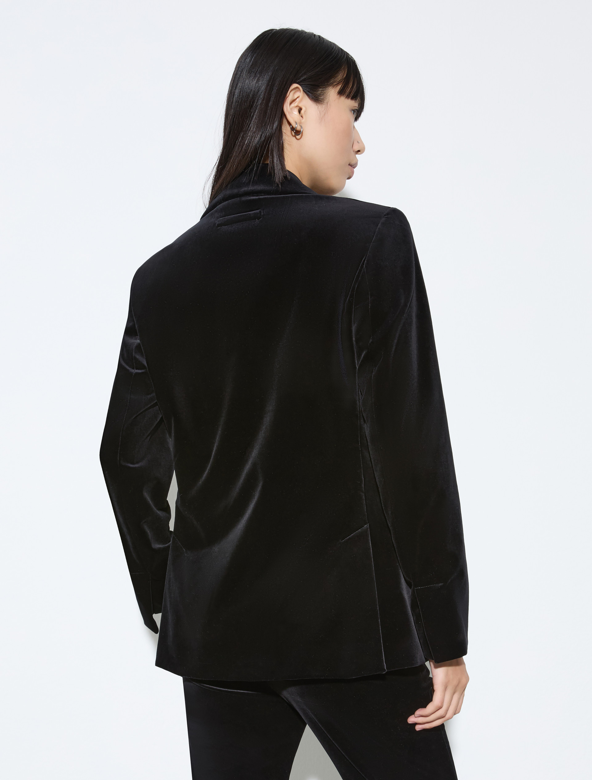 Double-breasted blazer in velvet - BLACK - MAX&Co. - 2