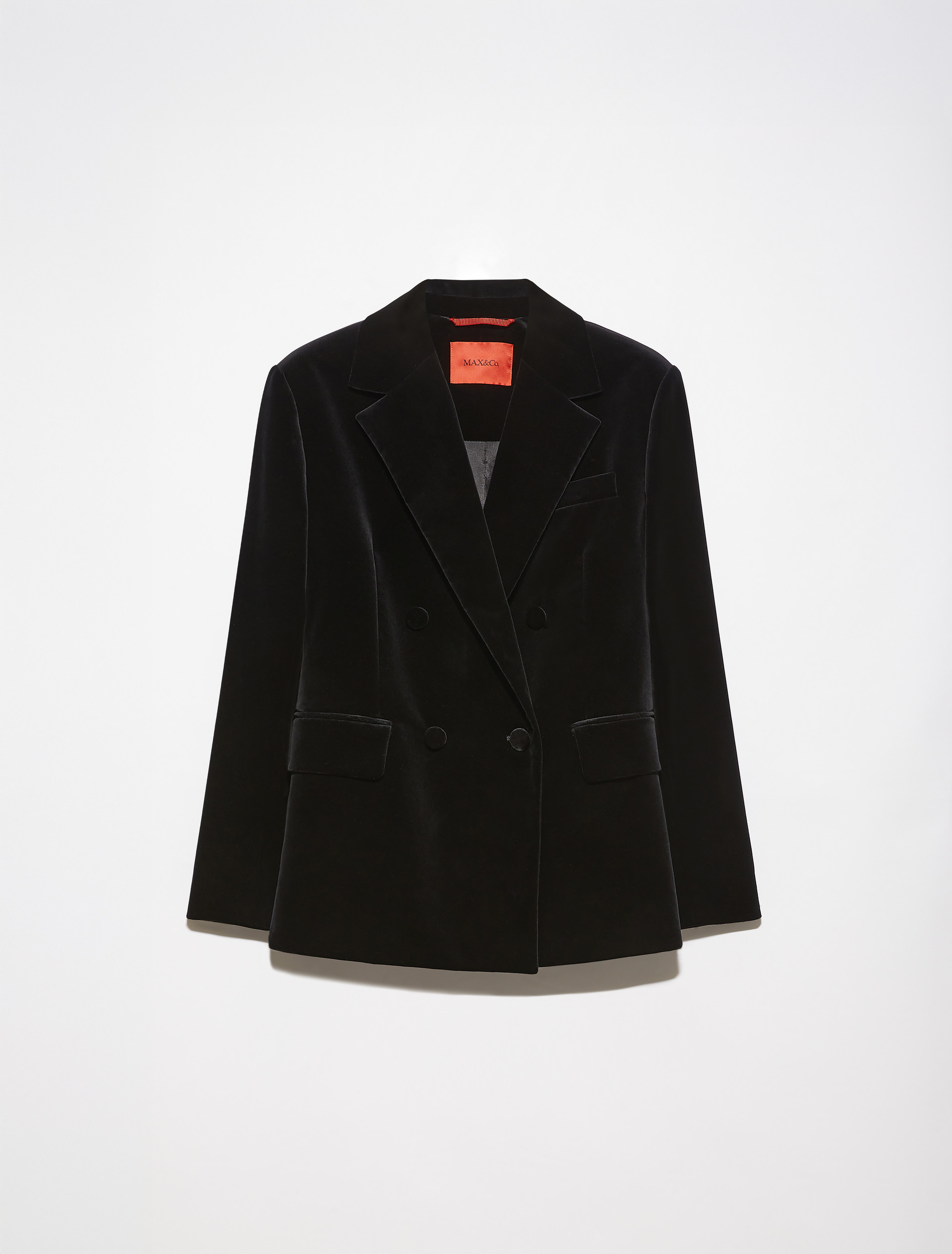 Double-breasted blazer in velvet - BLACK - MAX&Co. - 5
