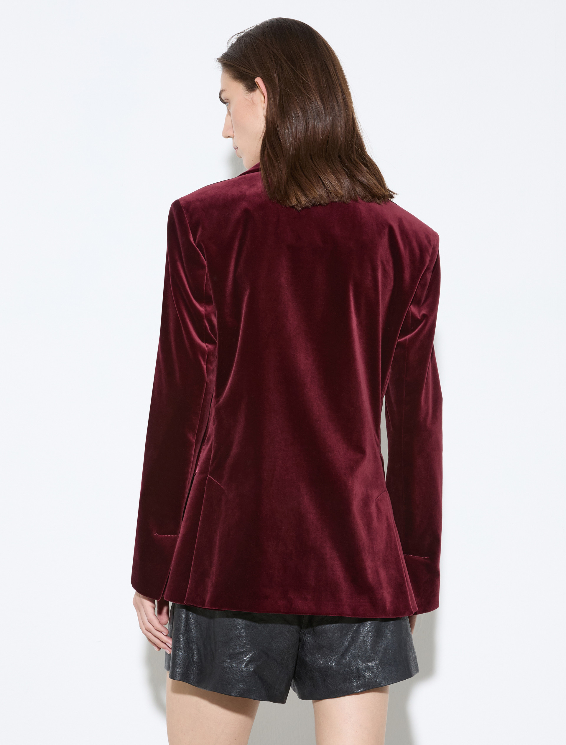 Double-breasted blazer in velvet - BORDEAUX - MAX&Co. - 2