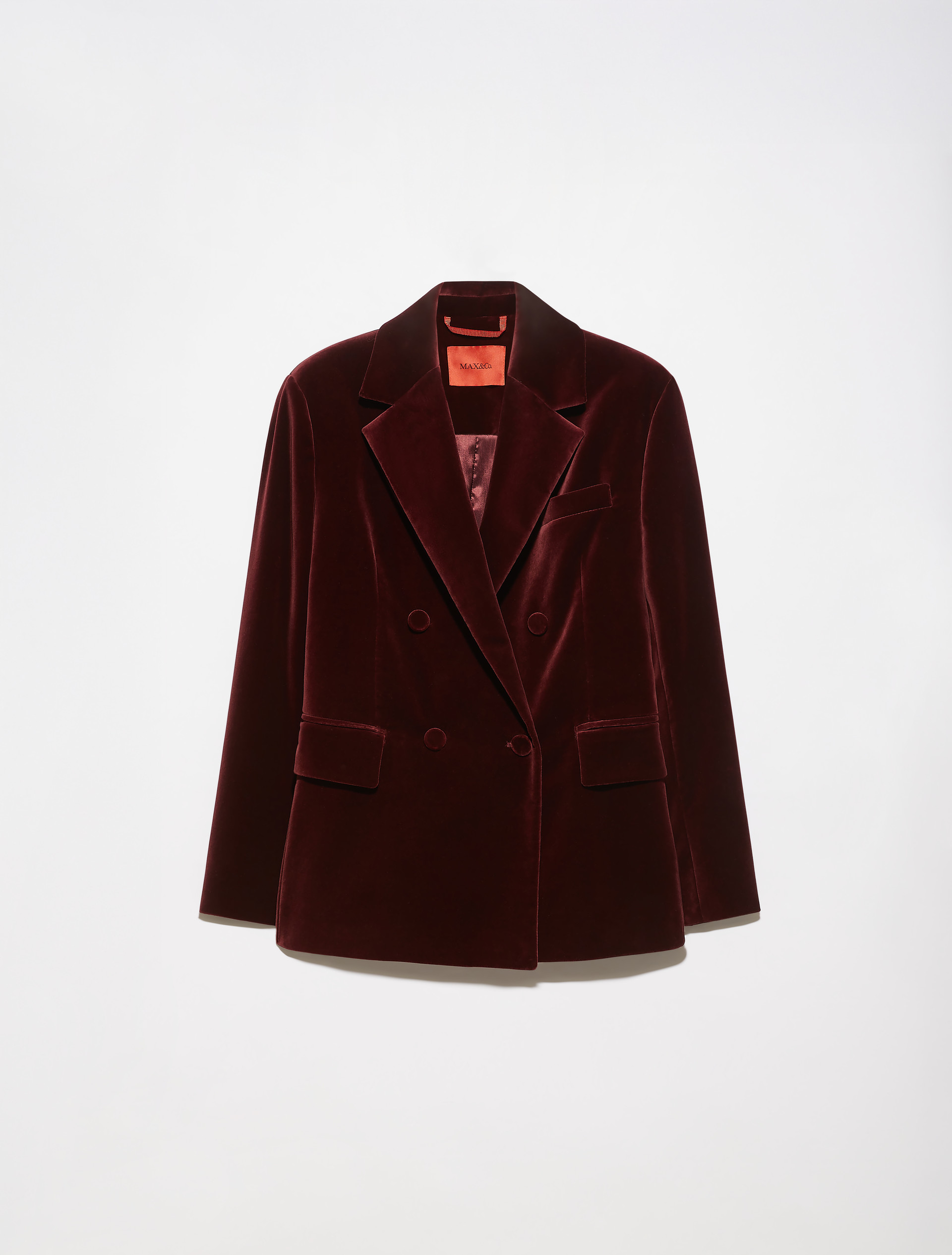 Double-breasted blazer in velvet - BORDEAUX - MAX&Co. - 5