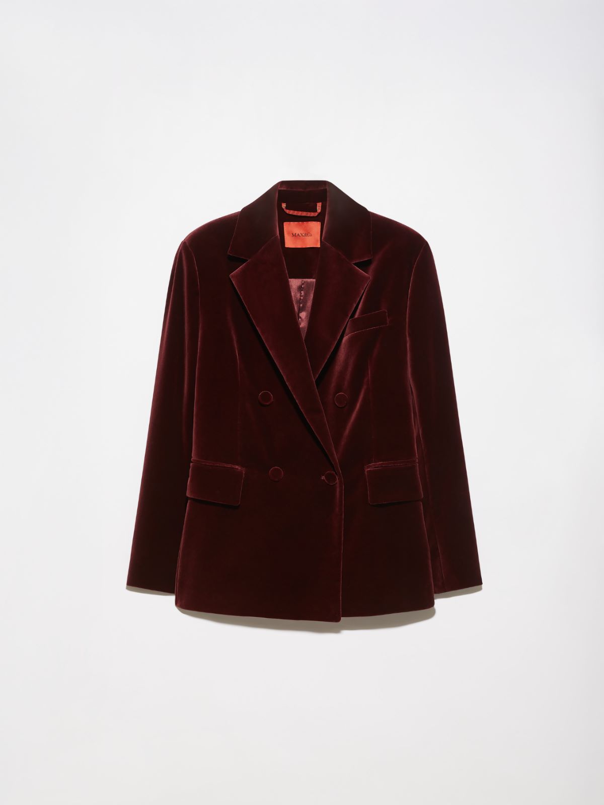 Double-breasted blazer in velvet - BORDEAUX - MAX&Co. - 5
