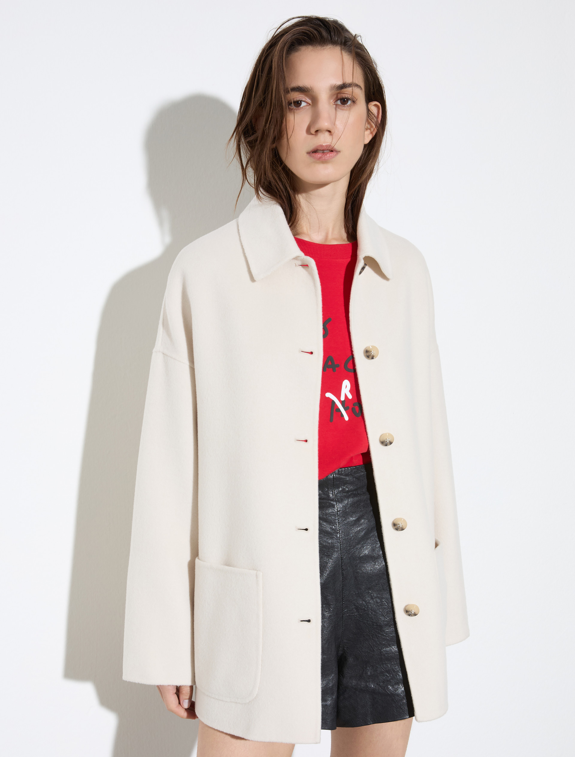 Double-sided wool shacket - NATURAL - MAX&Co.