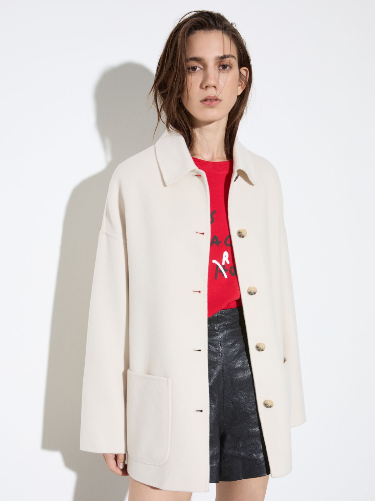 Double-sided wool shacket - NATURAL - MAX&Co.