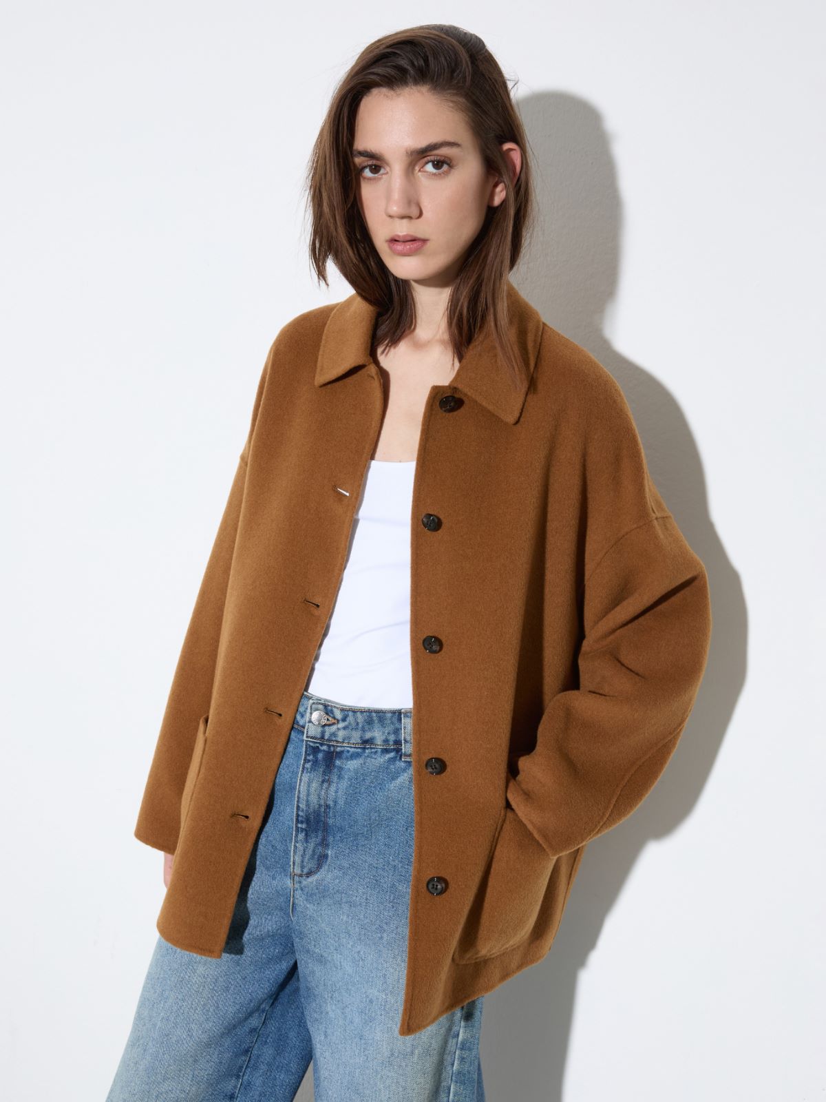 Double-sided wool shacket - CAMEL - MAX&Co.