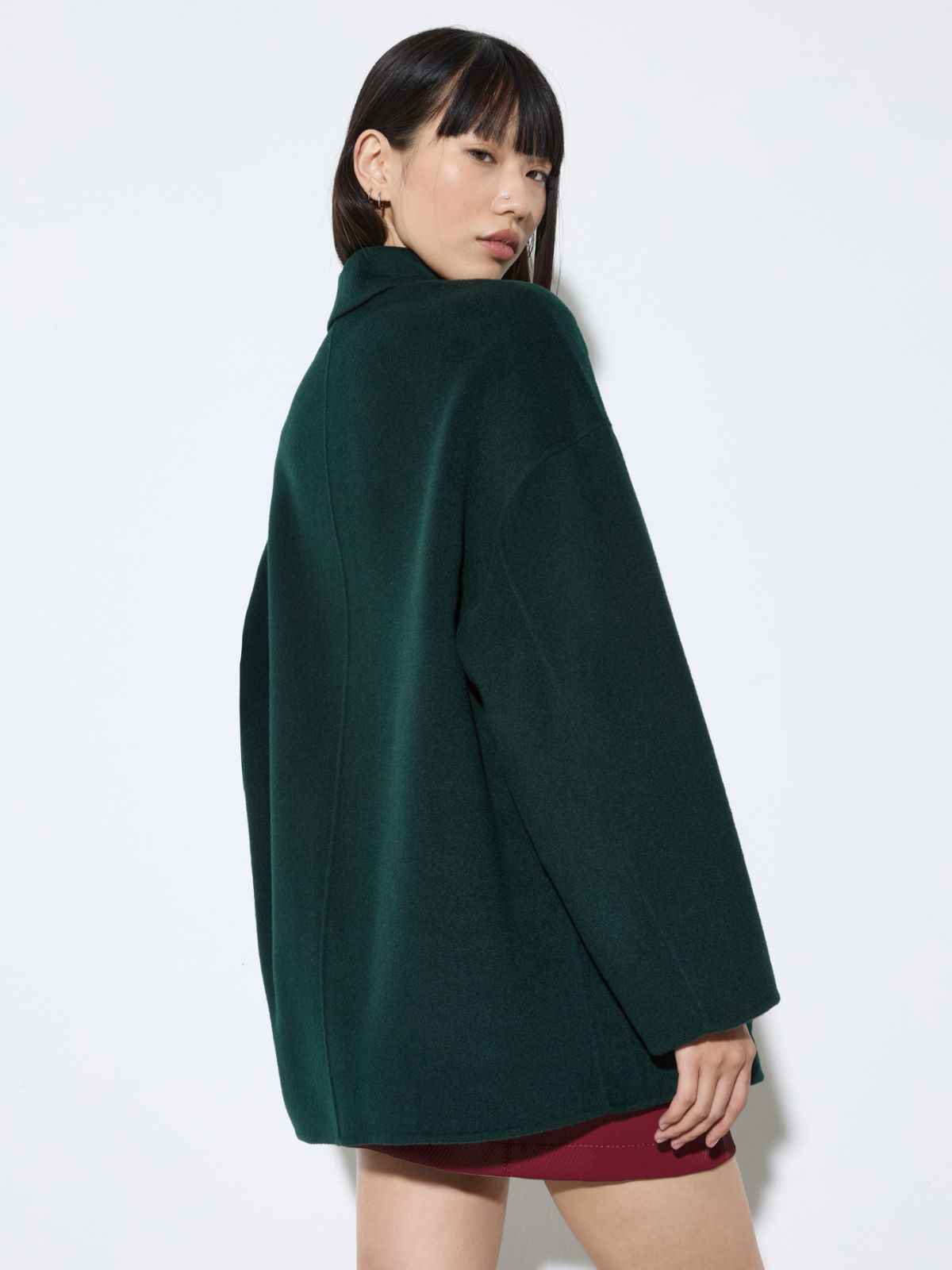Double-sided wool shacket - DARK GREEN - MAX&Co. - 2