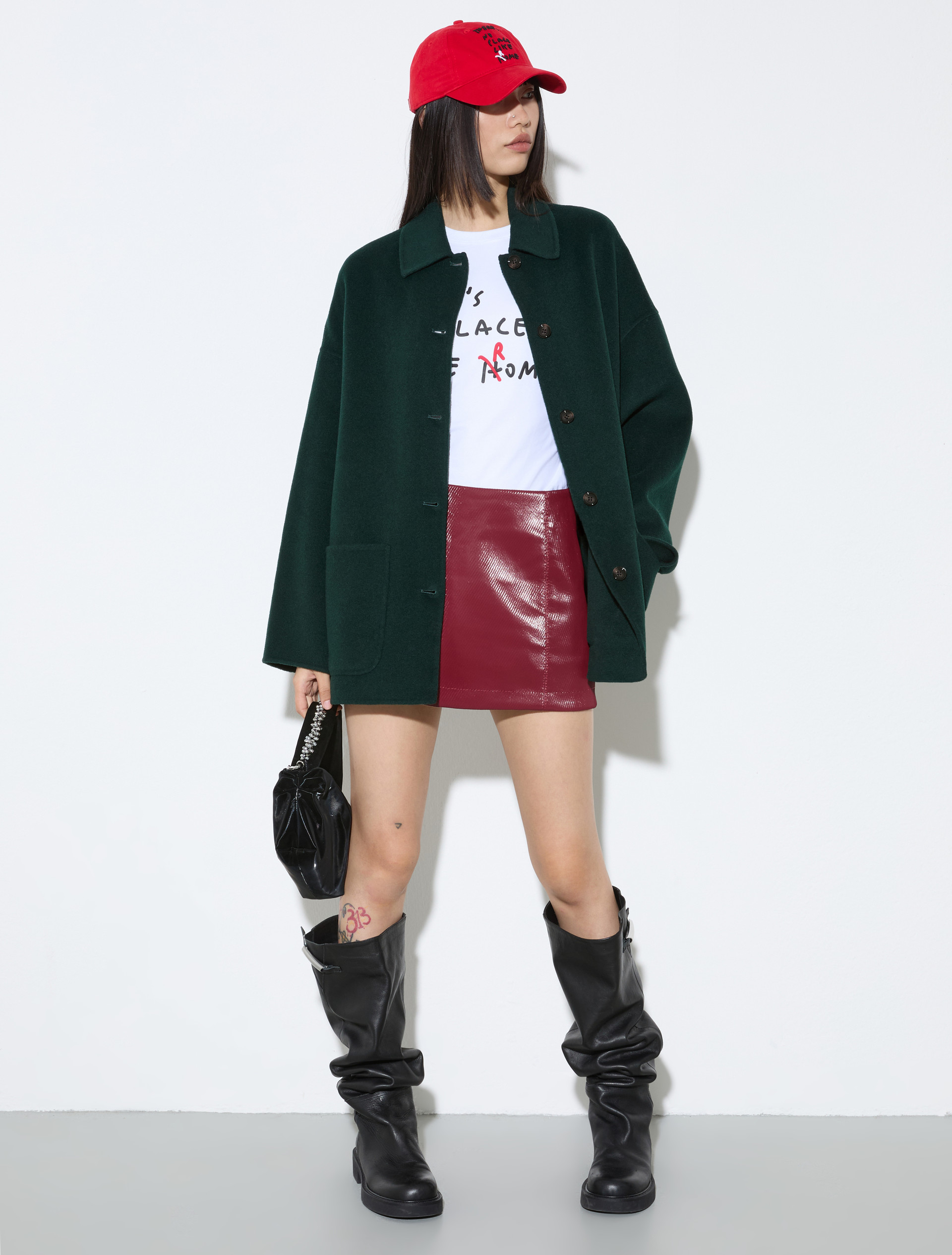 Double-sided wool shacket - DARK GREEN - MAX&Co. - 4