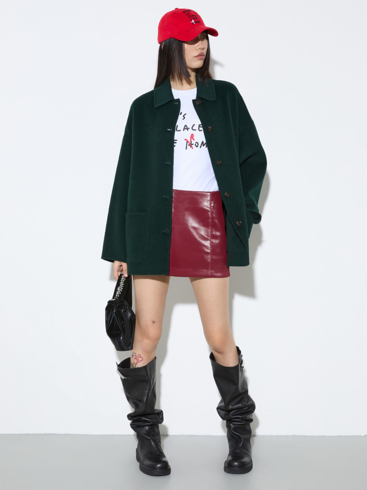 Double-sided wool shacket - DARK GREEN - MAX&Co. - 4