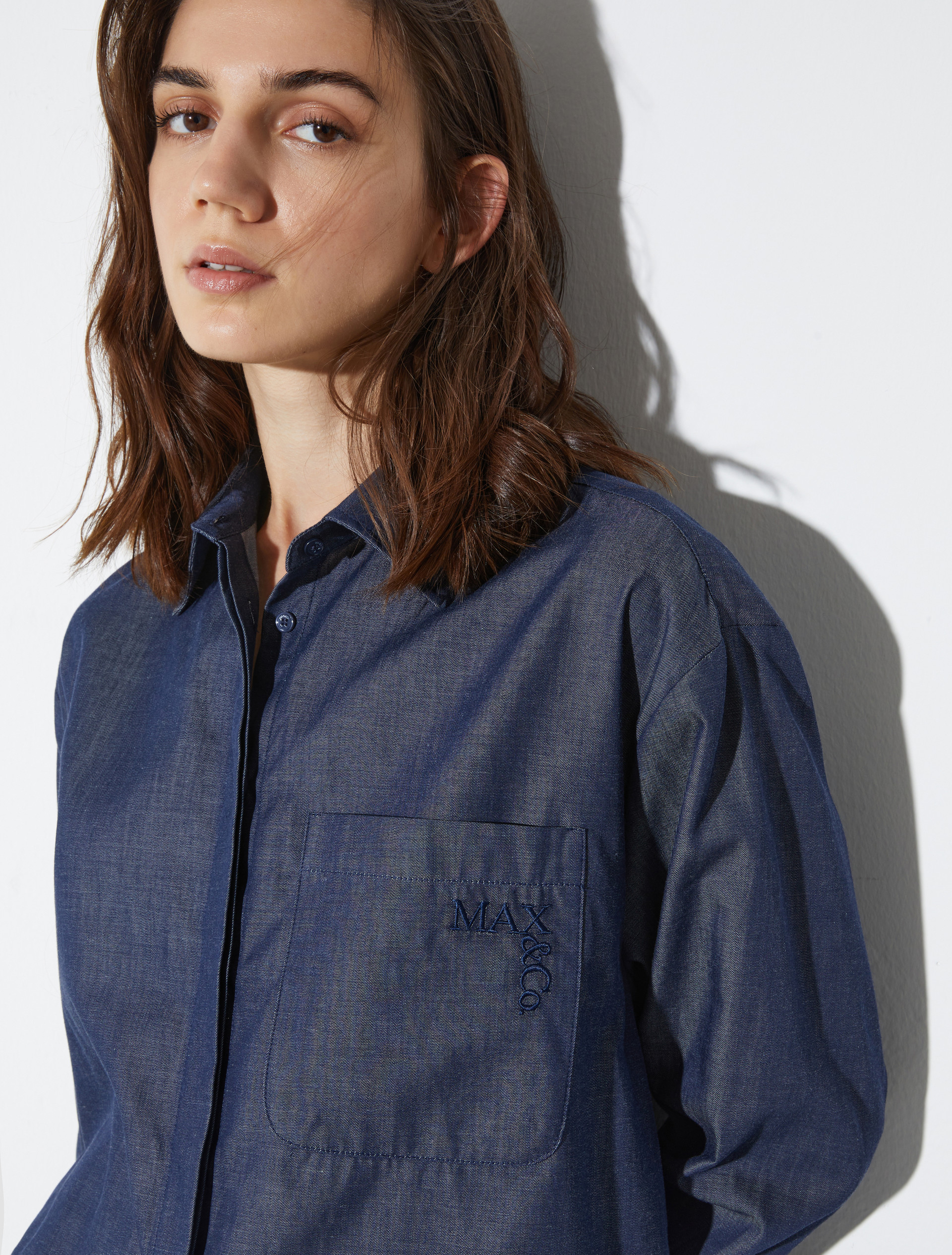 Cotton twill shirt, navy | MAX&Co. Cotton twill shirt - NAVY - MAX&Co. - 3