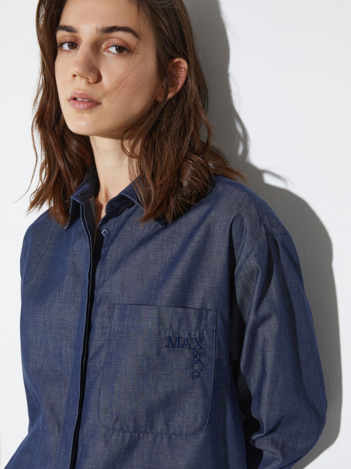 Cotton twill shirt - NAVY - MAX&Co. - 3