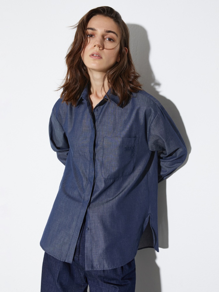 Cotton twill shirt - NAVY - MAX&Co.