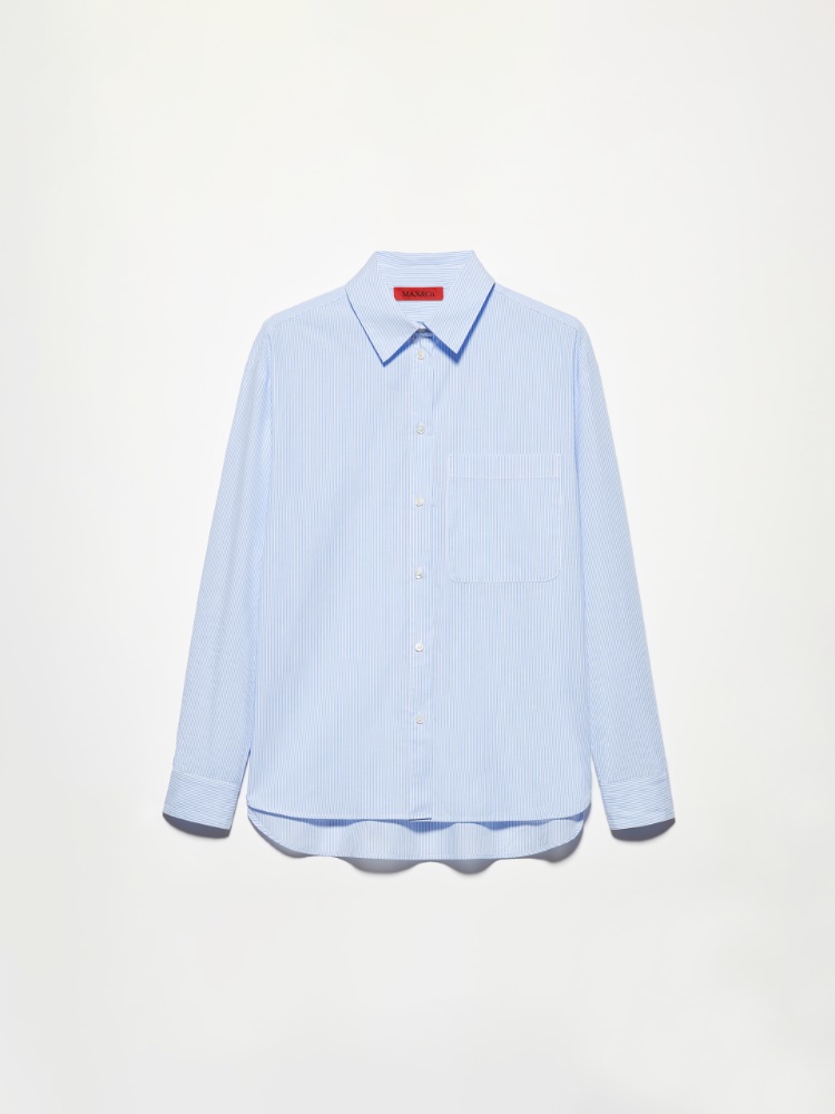 Loose-fitting poplin shirt - LIGHT BLUE - MAX&Co.