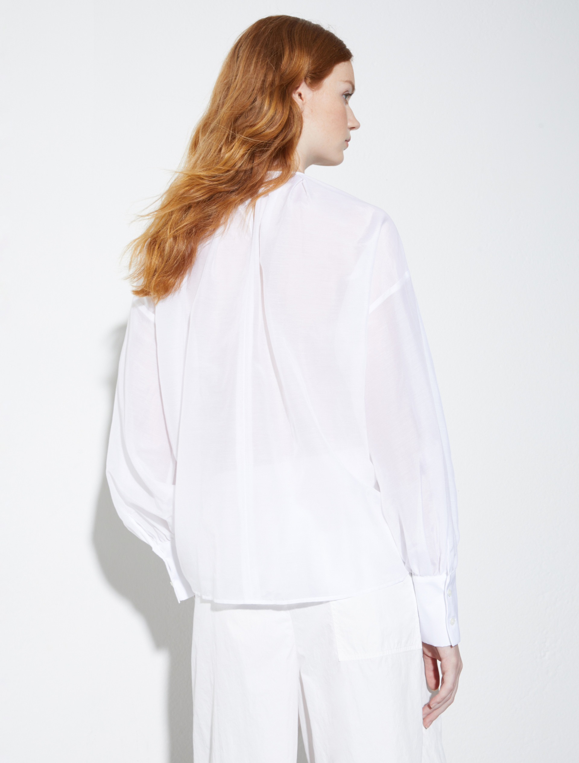 Chemisier en voile de coton et soie, blanc | MAX&Co. Chemisier en voile de coton et soie - BLANC - MAX&Co. - 2
