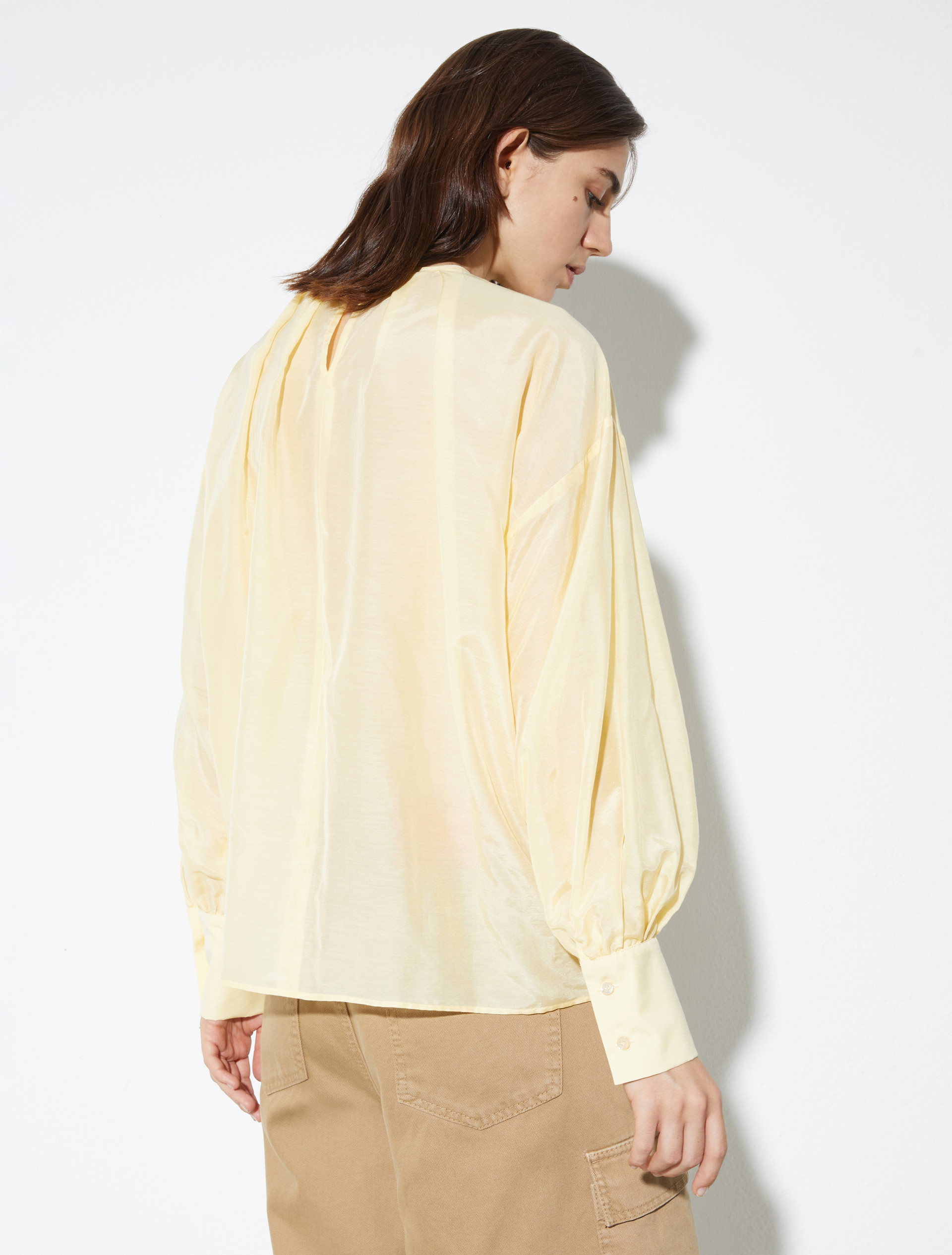 Silk and cotton voile blouse - YELLOW - MAX&Co. - 2